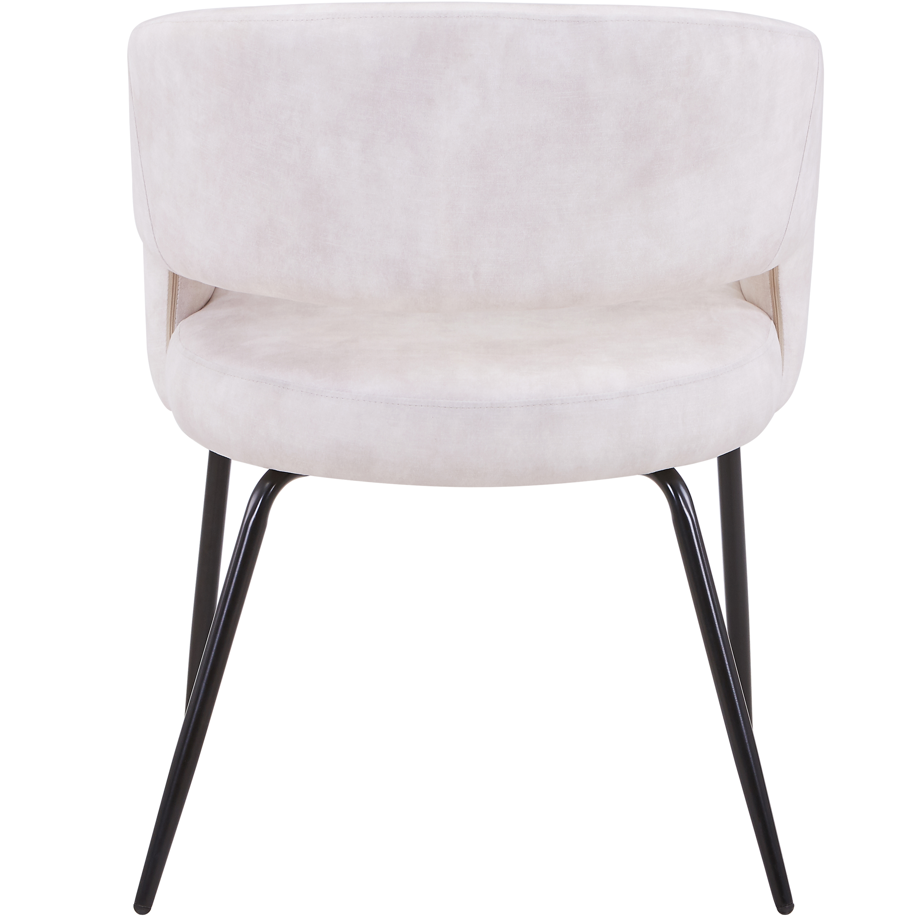 Verve 5-Piece Dining Set with 36" Round Dining Table in Black MDF Top and 4 Dining Chairs in Beige Velvet