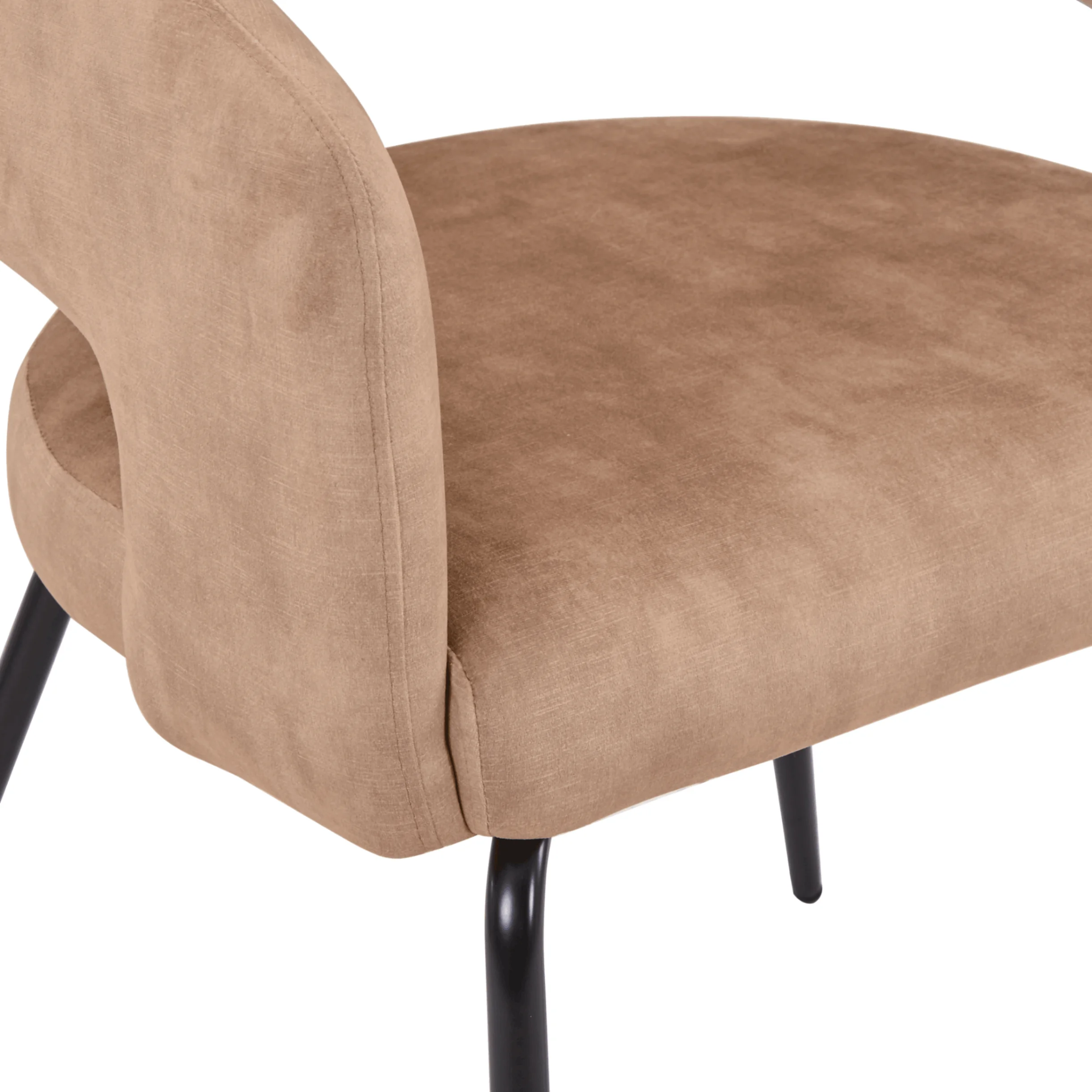 Ravenna 5-Piece Dining Set with Rectangular Dining Table in Maple and 6 Dining Chairs in Light Brown Velvet