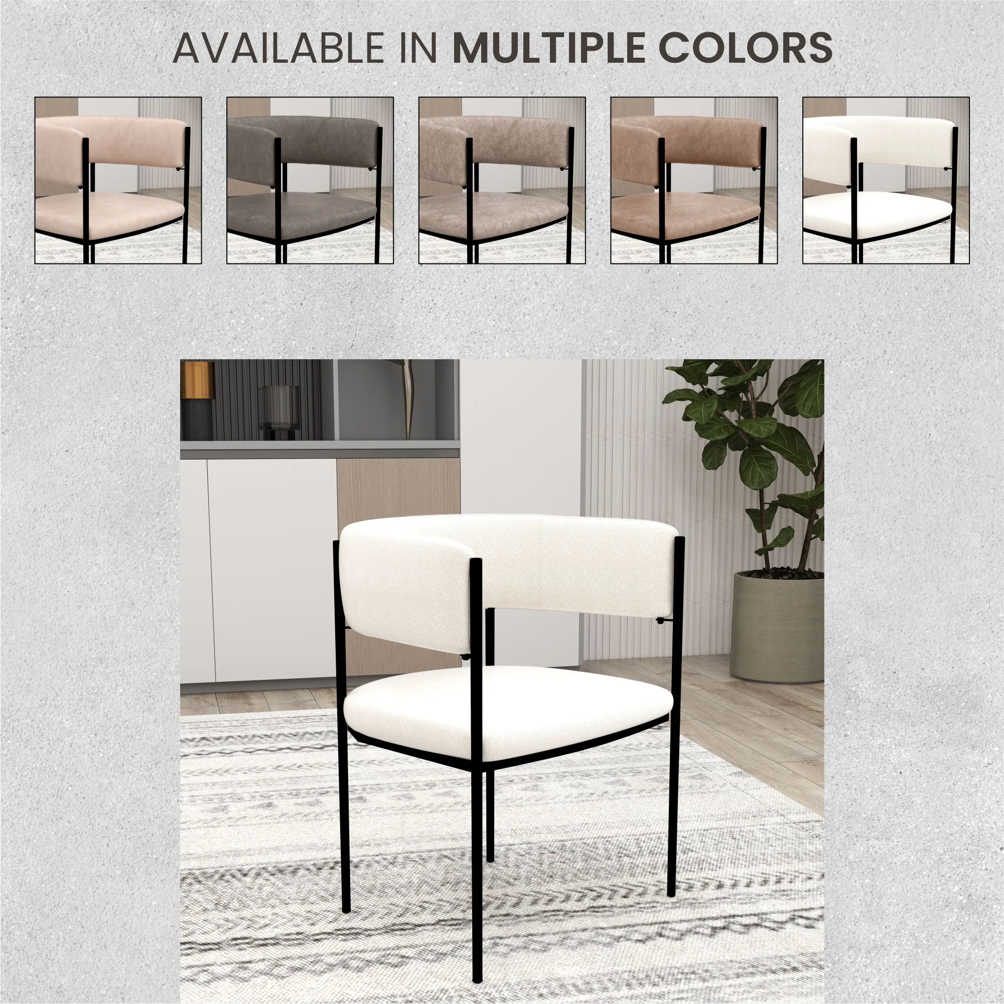 Gavin Series Modern Chair Black Frame in Light Brown Set of 4