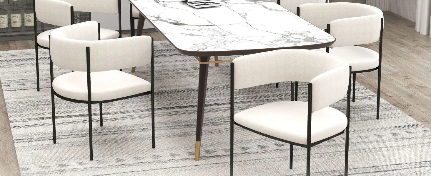 Gavin Series Modern Chair Black Frame in Taupe Set of 4