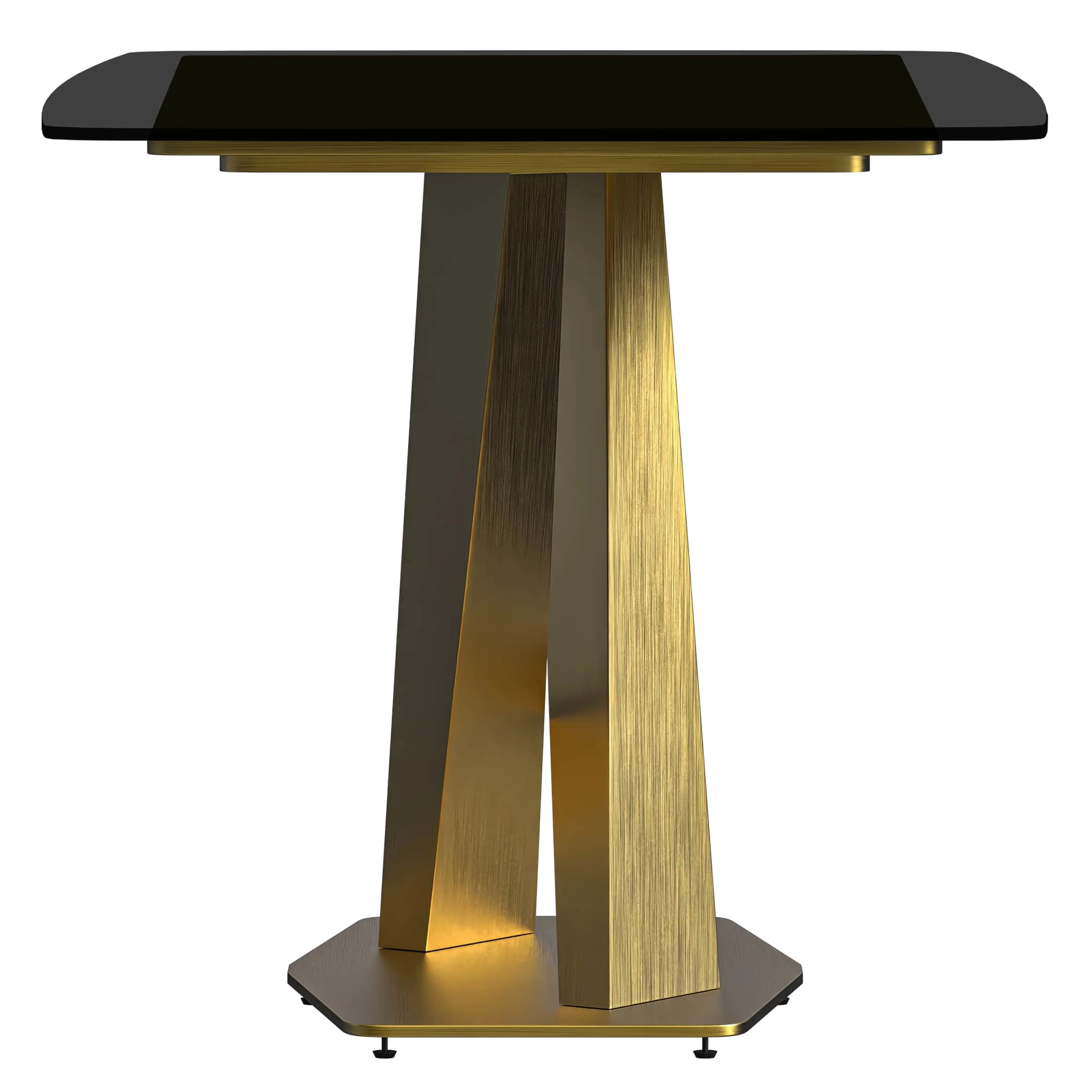 7-Piece Dining Set with Rectangular Glass Dining Table Gold Base and 6 Leather Dining Chairs with Iron Base