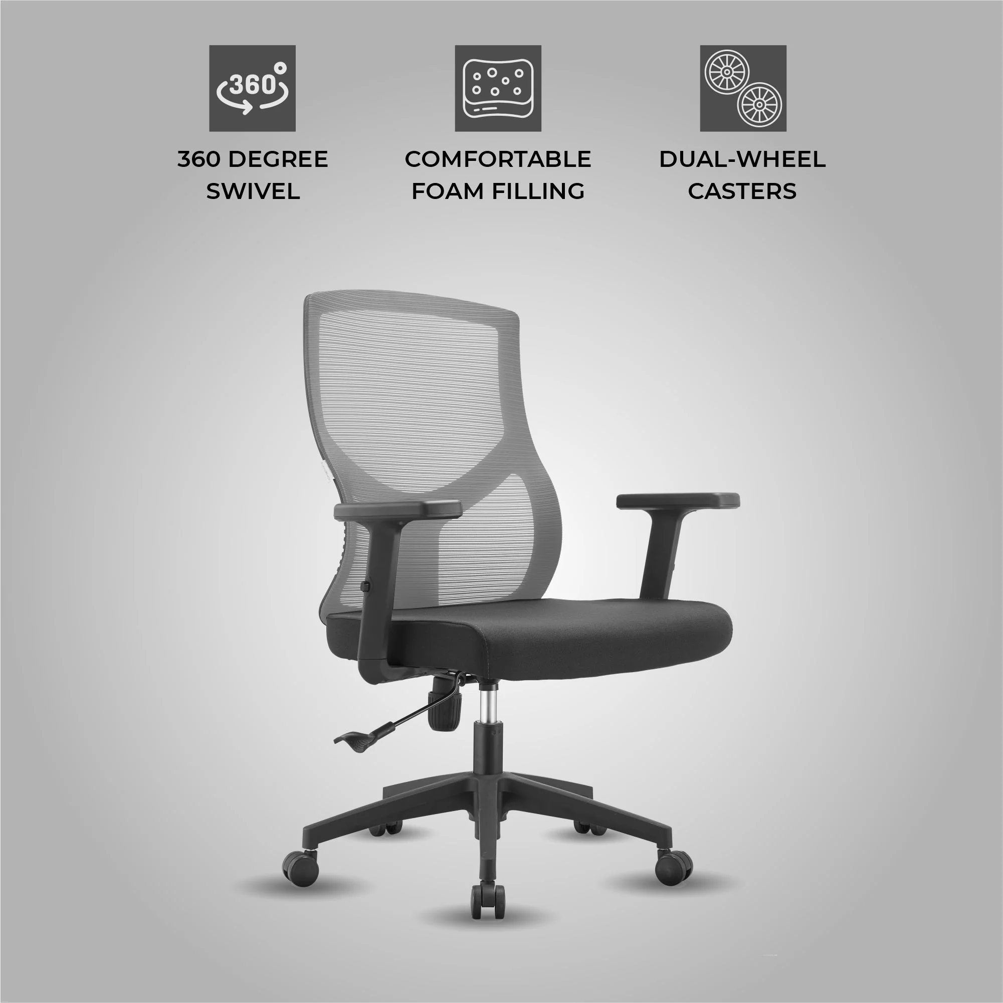 Office Glen Series Office Task Chair In Light Grey