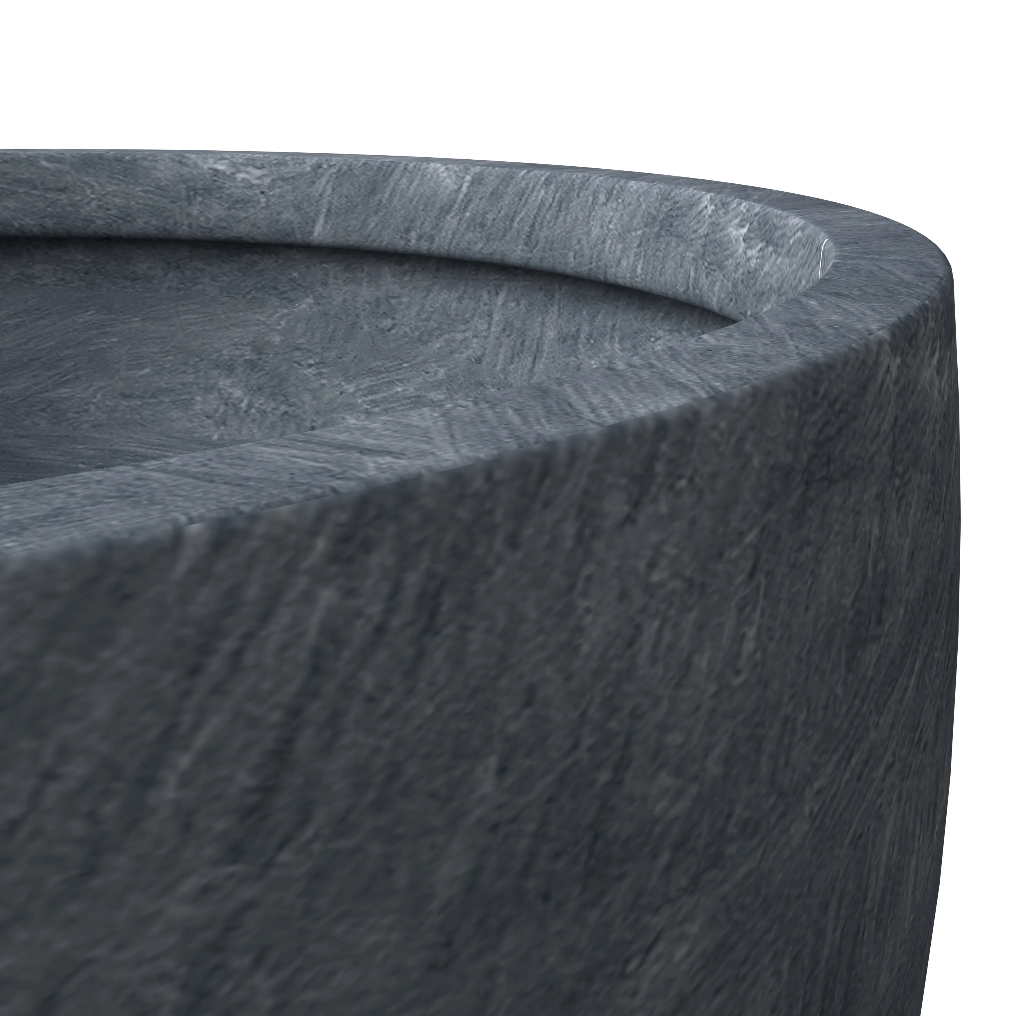 Grove Series Poly Stone Planter Set in Aged Concrete