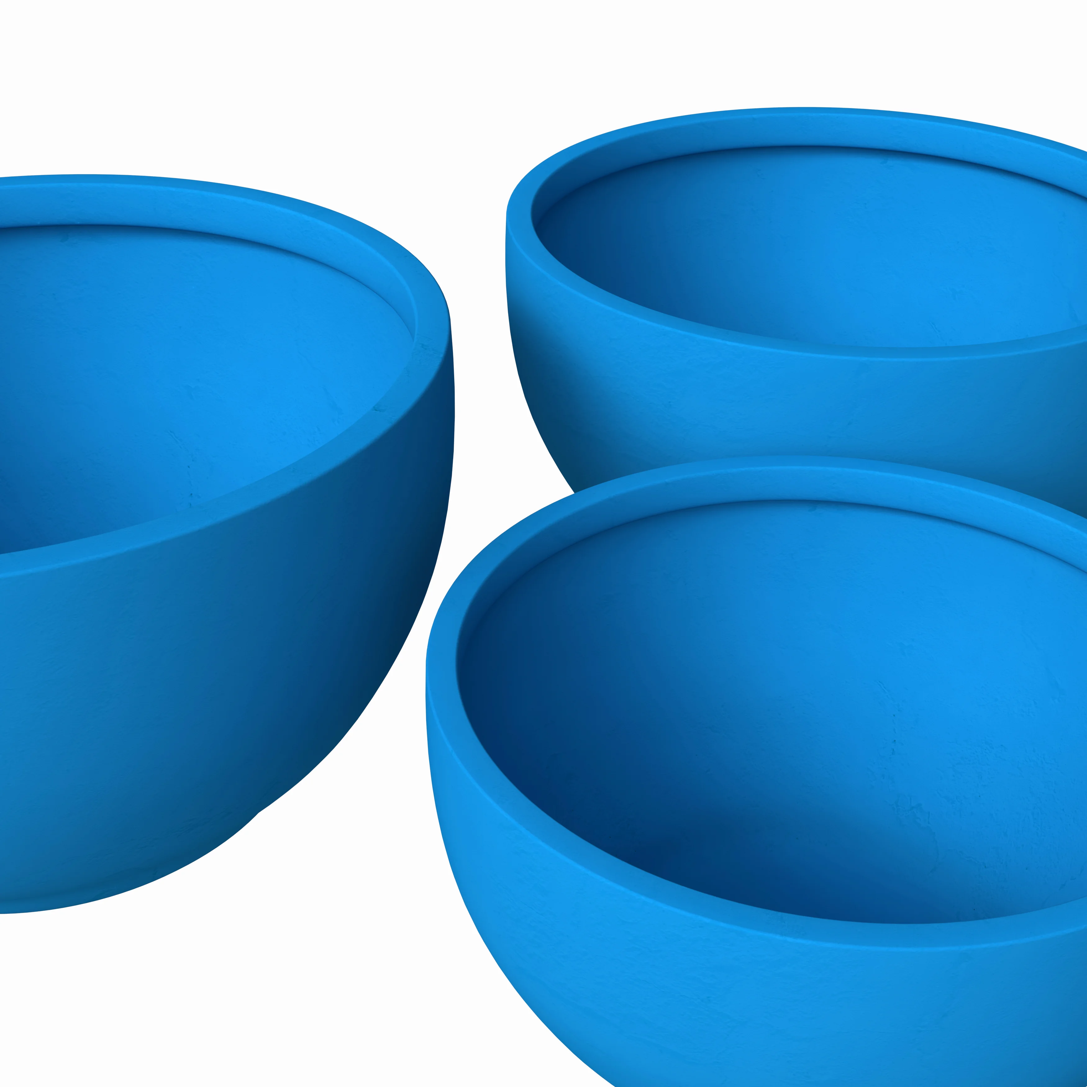 Grove Series Poly Stone Planter Set in Blue