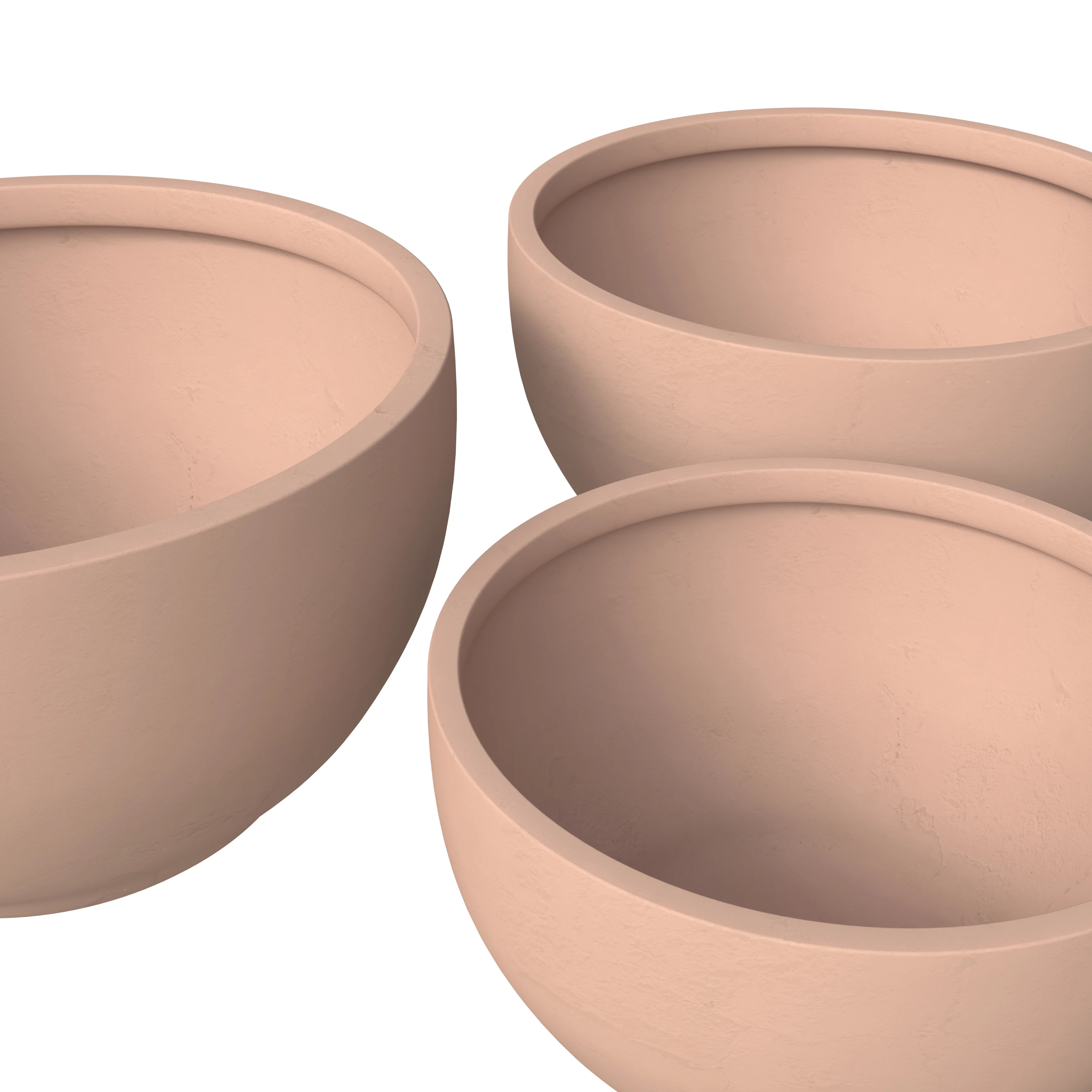 Grove Series Poly Stone Planter Set in Terracotta