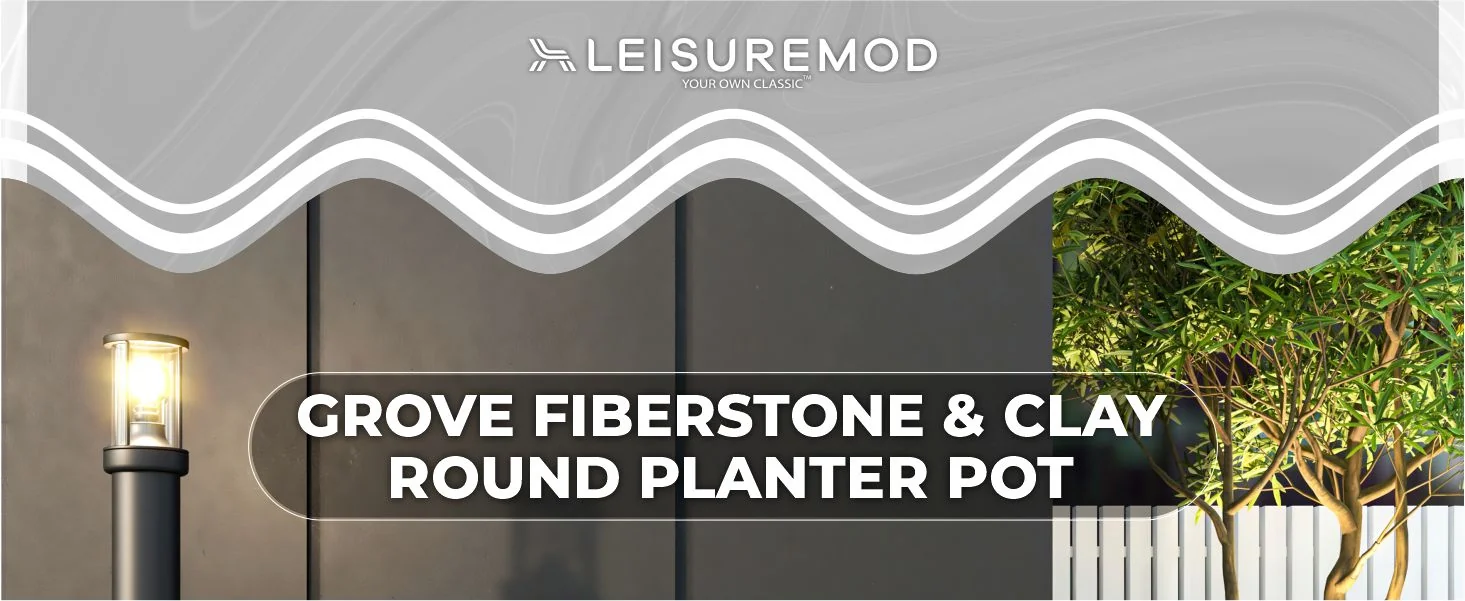 Grove Series Hemisphere Poly Clay Planter in Black 10.6 Dia, 5.9 High