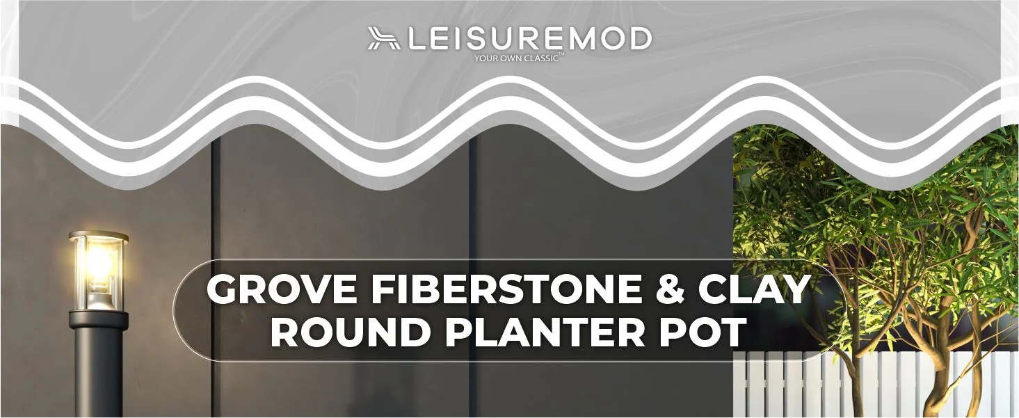 Grove Series Hemisphere Poly Clay Planter in Blue 10.6 Dia, 5.9 High