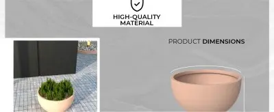 Grove Series Hemisphere Poly Clay Planter in Terra cotta Color 10.6 Dia, 5.9 High