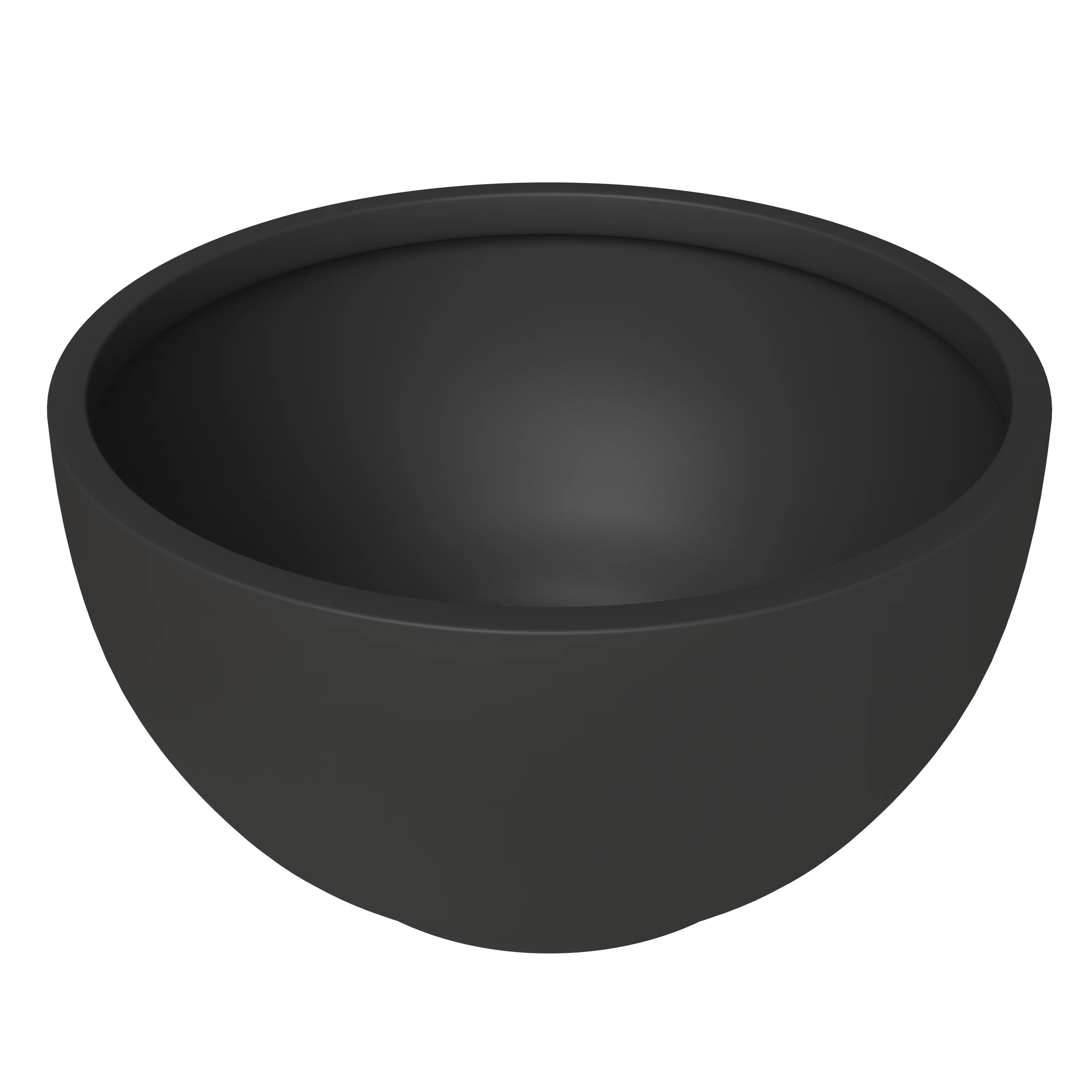 Grove Series Hemisphere Poly Clay Planter in Black 12.4 Dia, 7.1 High
