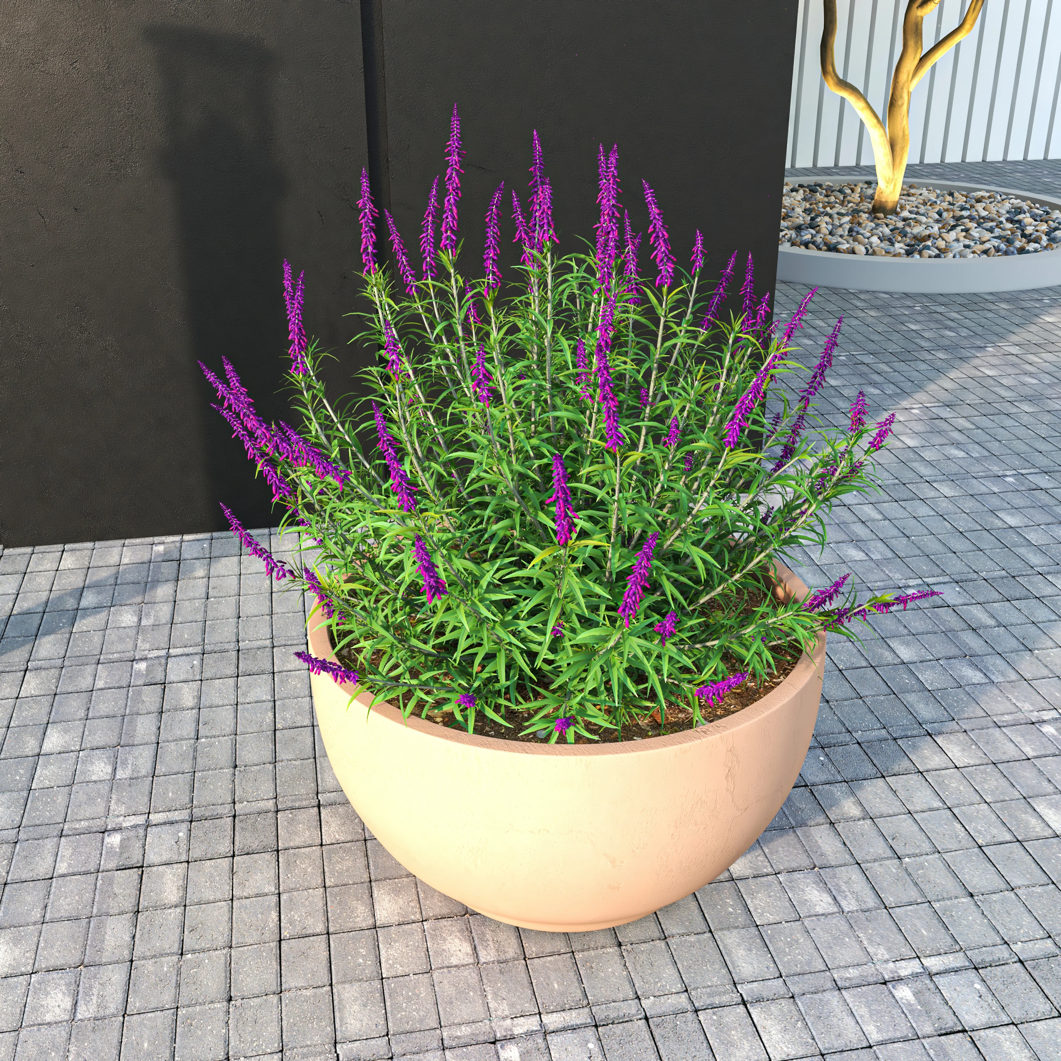 Grove Series Hemisphere Poly Clay Planter in Terra cotta Color 14.9 Dia, 7.8 High