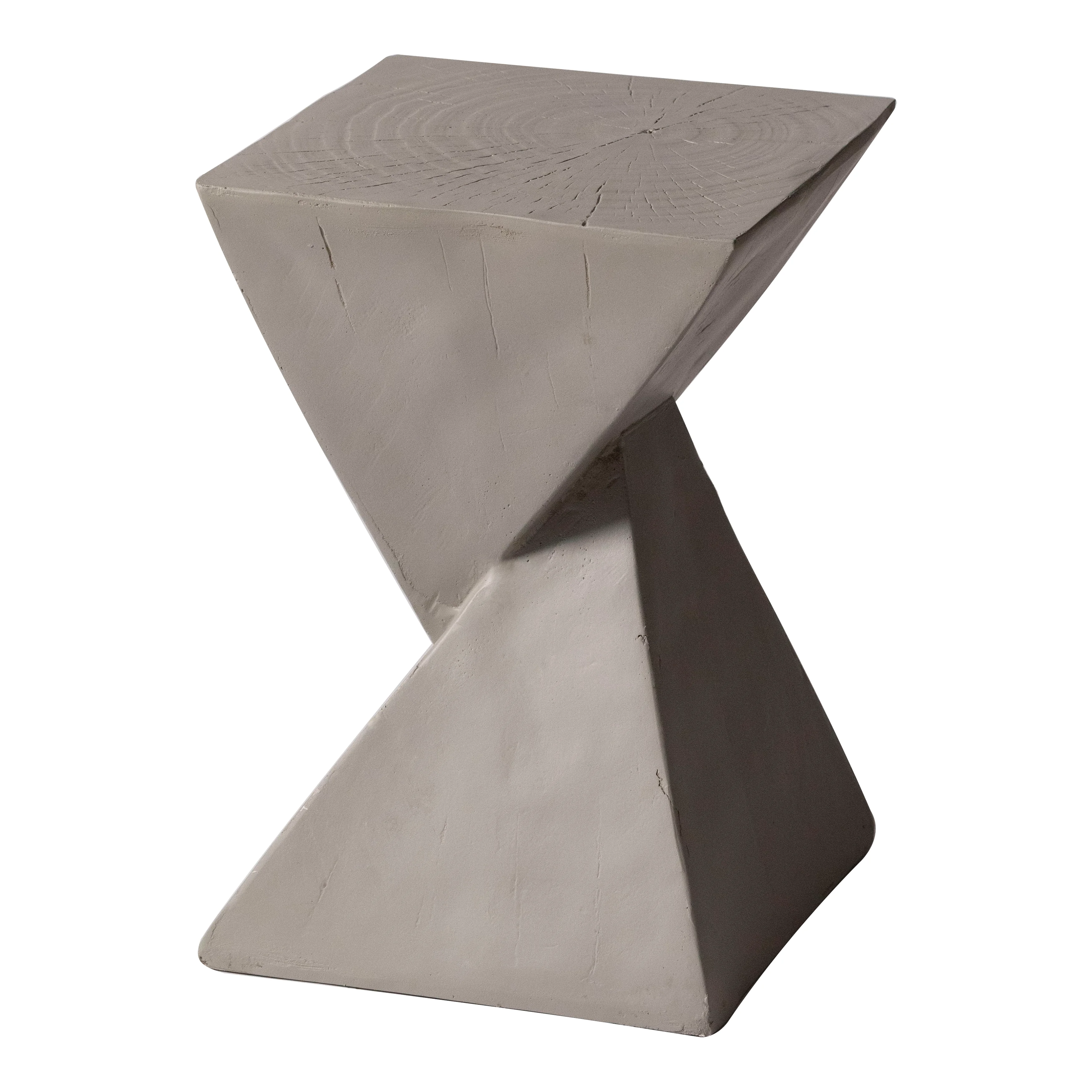 Glint Collection Fiberglass Outdoor Side Table in Grey