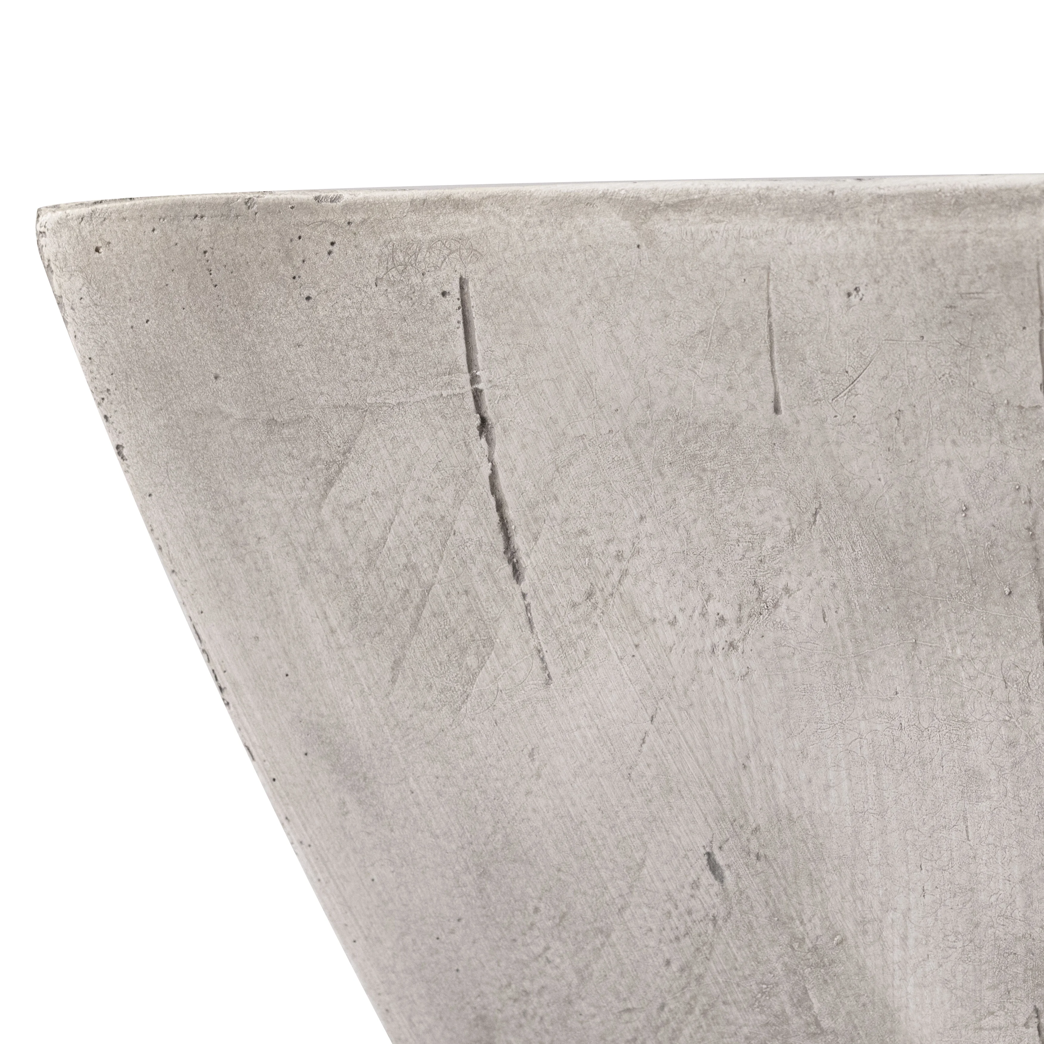 Glint Collection Fiberglass Outdoor Side Table in Grey