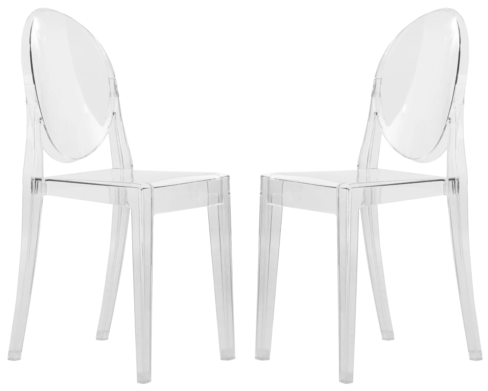 Marion Transparent Acrylic Modern Chair, Set of 2