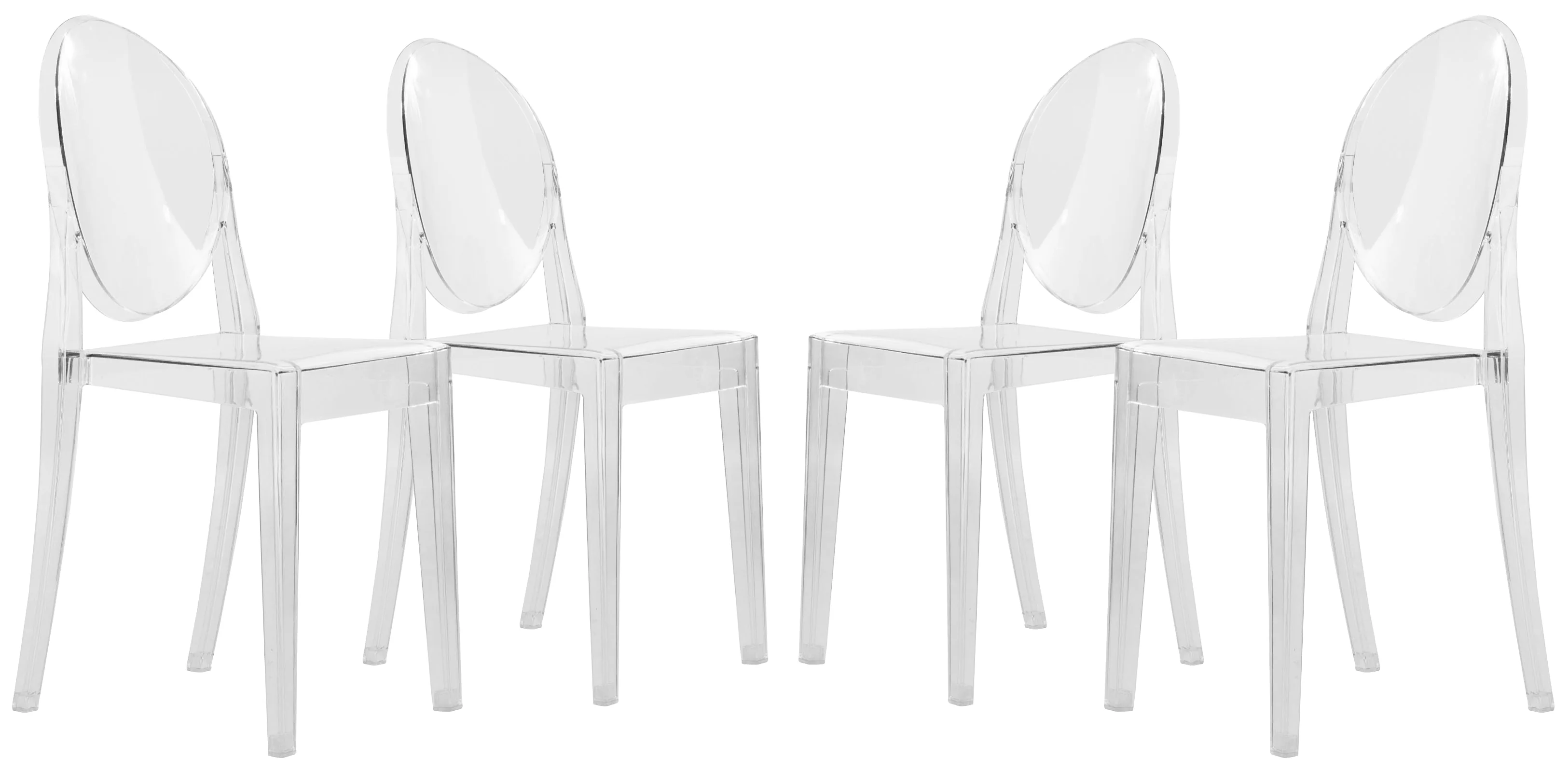 Marion Transparent Acrylic Modern Chair, Set of 4