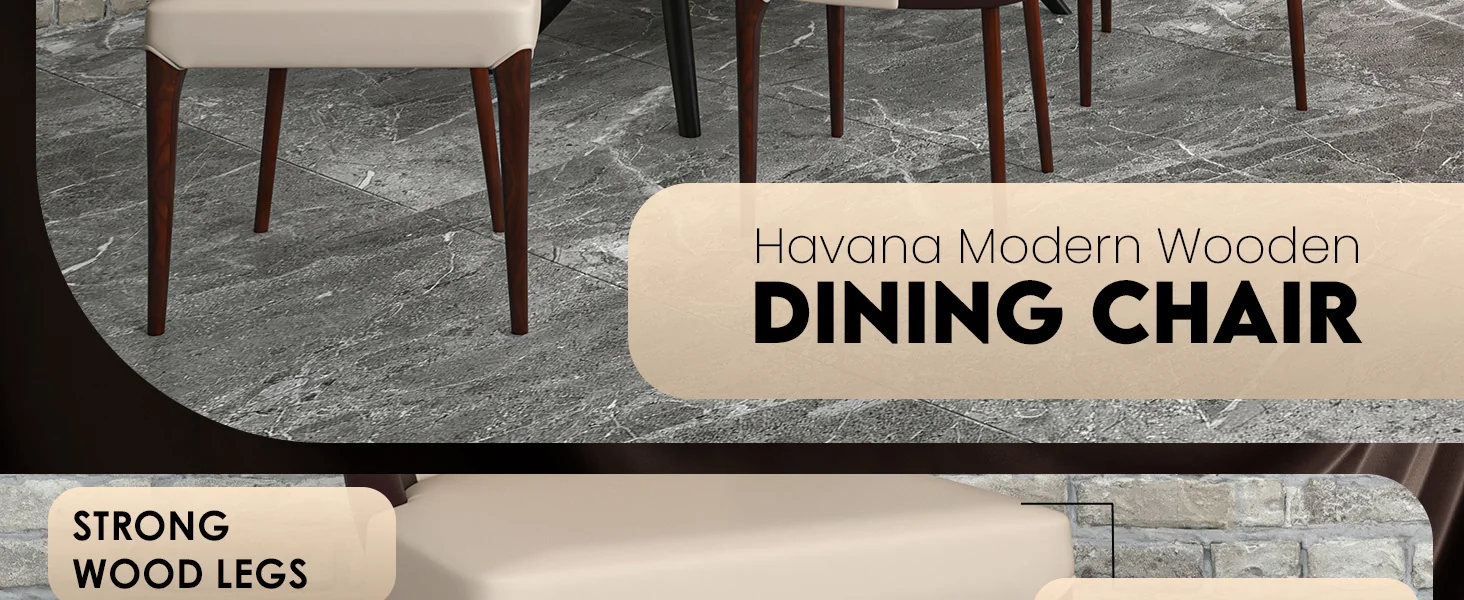 Havana Collection Modern Wooden Dining Chair in Brown