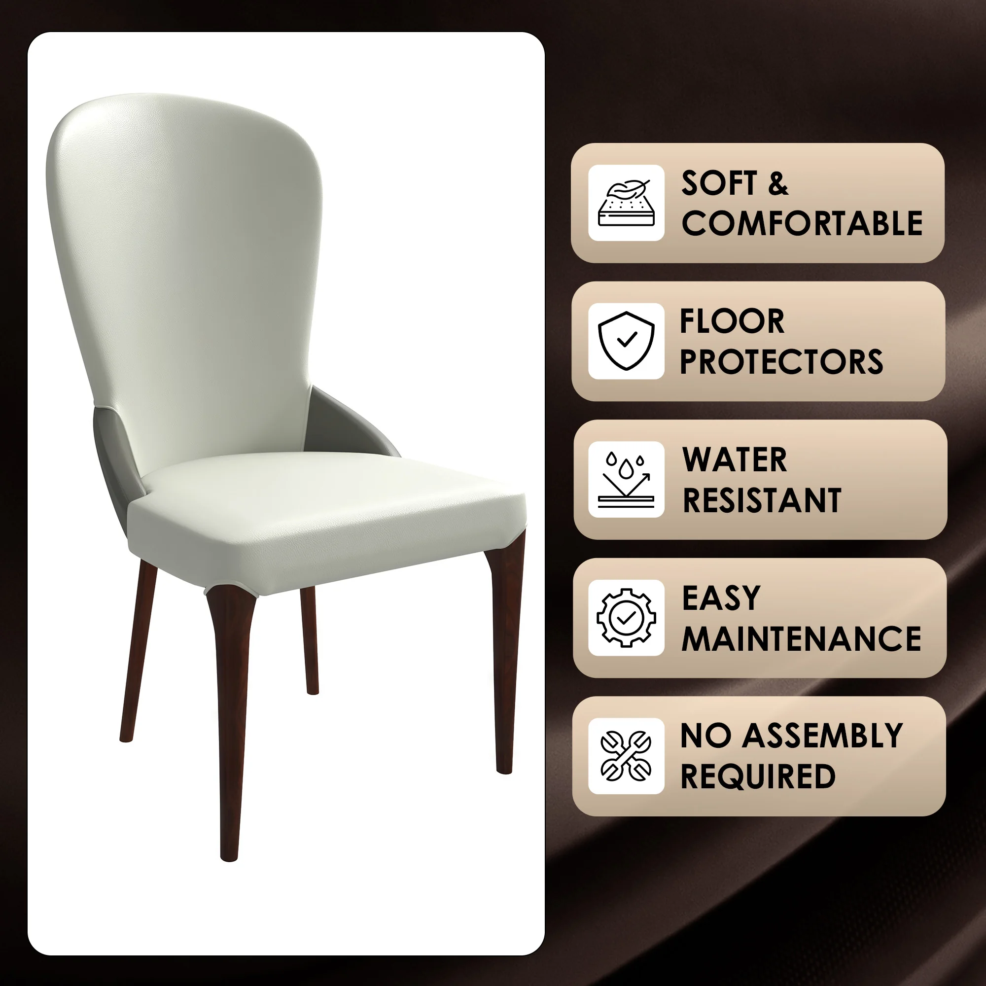 Havana Collection Modern Wooden Dining Chair in Toupe