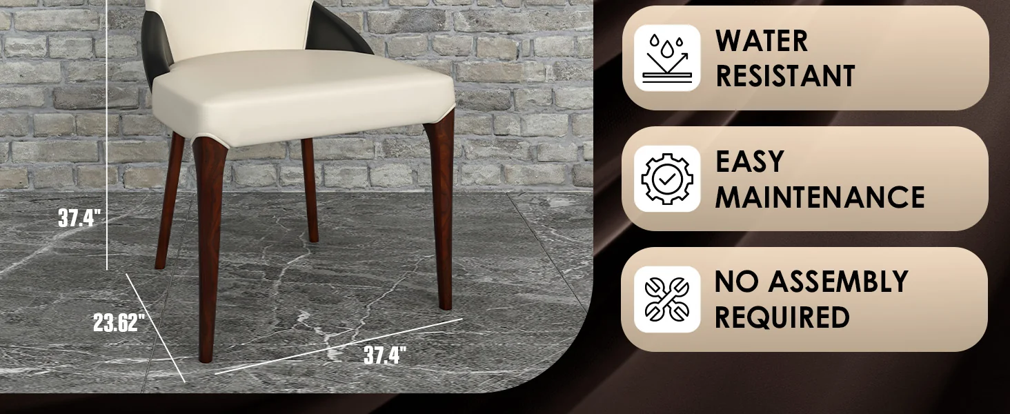 Havana Collection Modern Wooden Dining Chair in Black/White