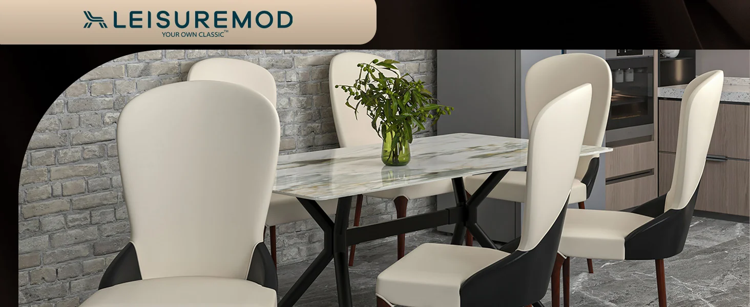 Havana Collection Modern Wooden Dining Chair in Black/White