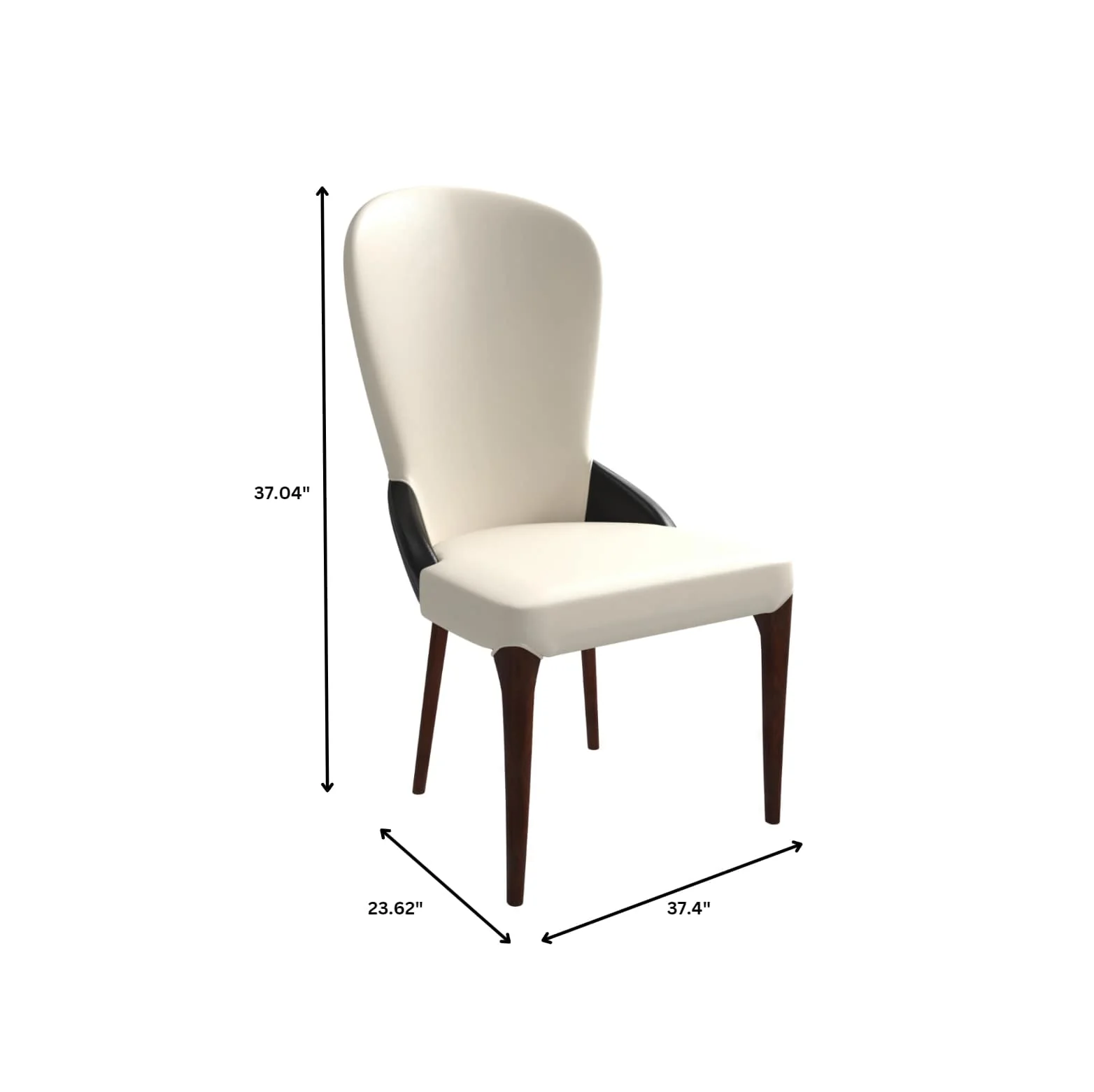 Havana Collection Modern Wooden Dining Chair in Black/White