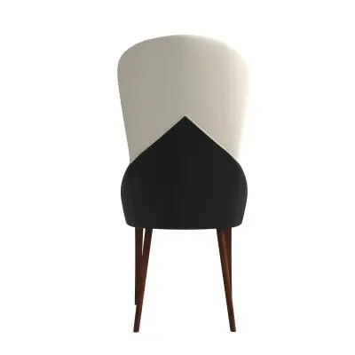 Havana Collection Modern Wooden Dining Chair in Black/White