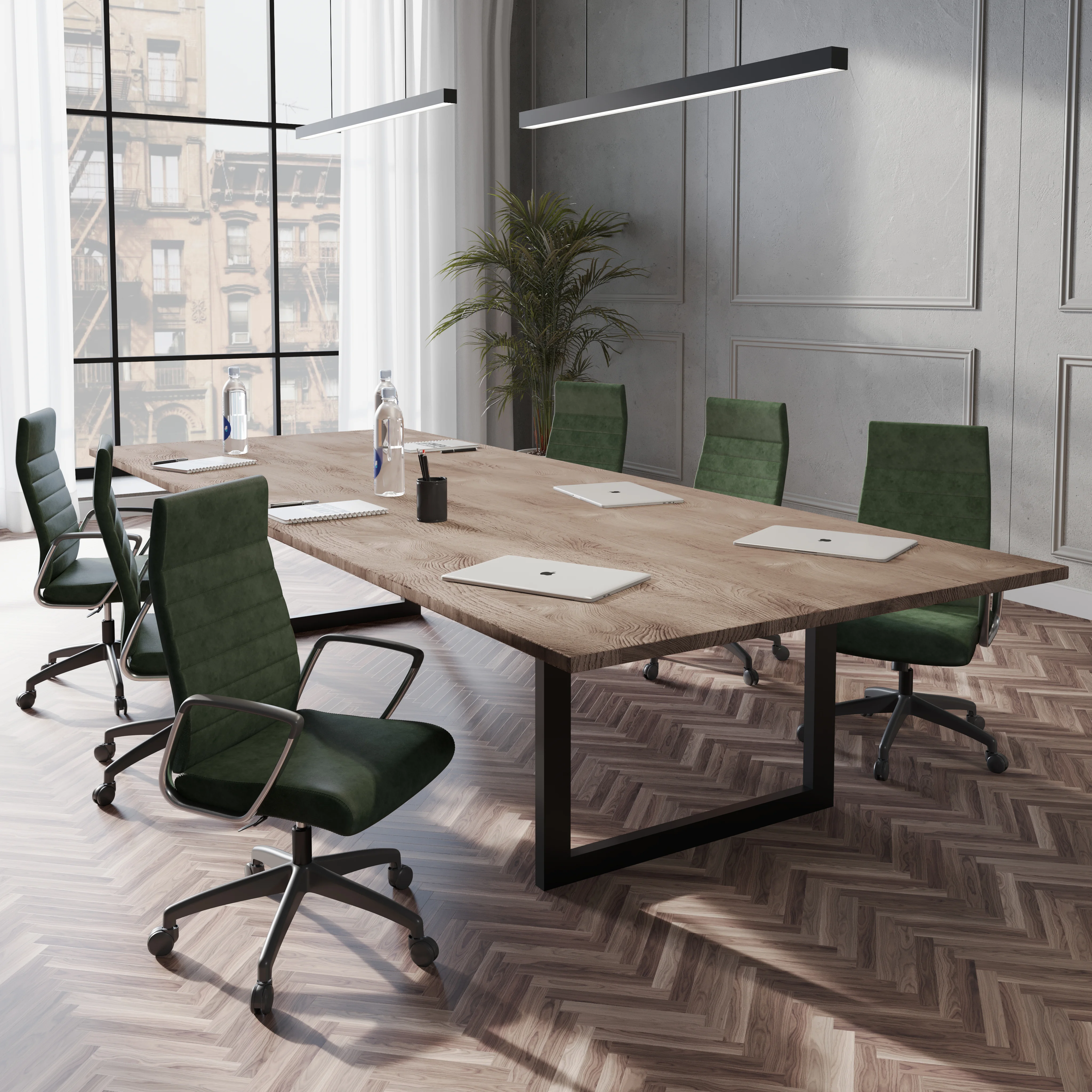 Hilton Leather Office Chair in Green