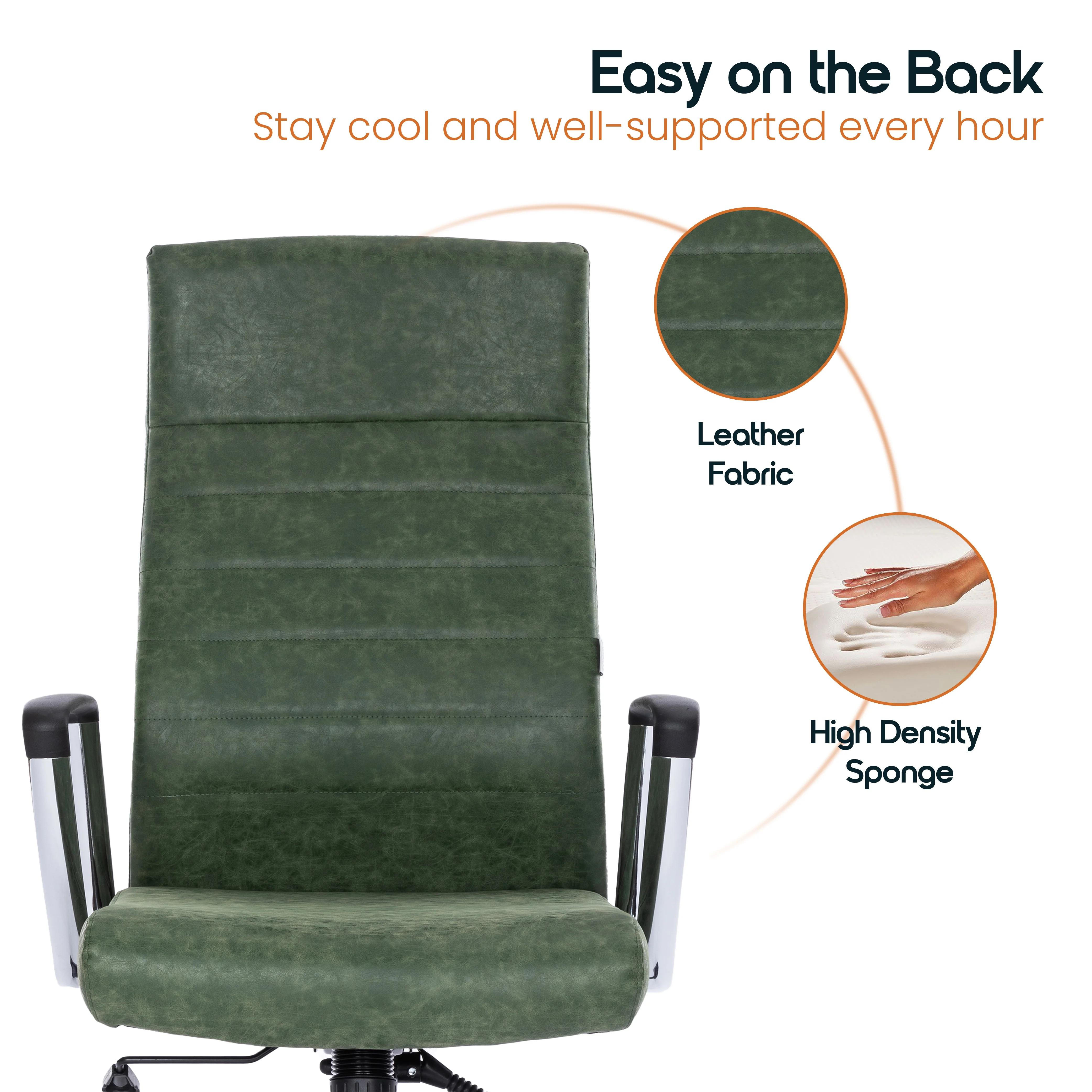 Hilton Leather Office Chair in Green