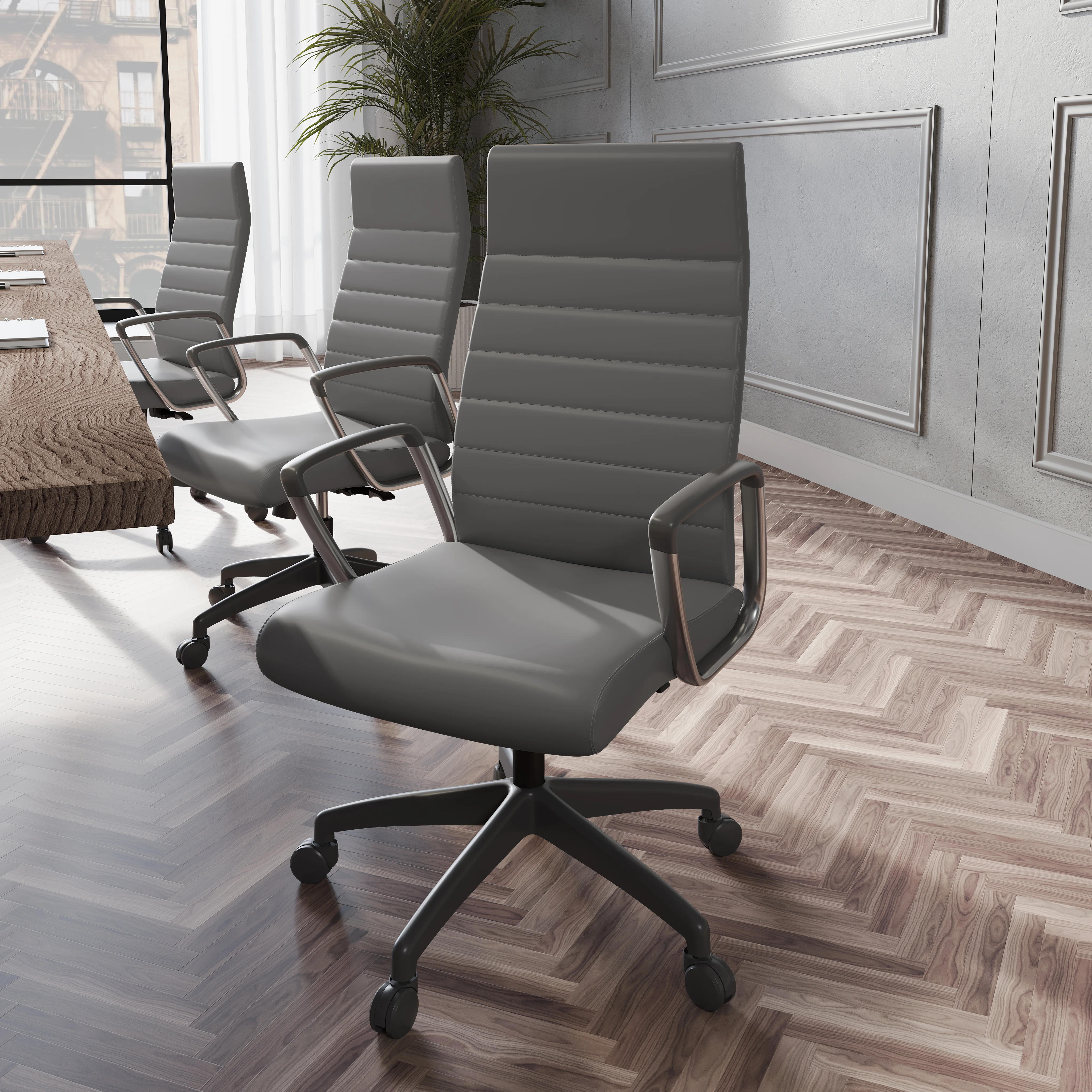 Hilton Modern High-Back Leather Office Chair