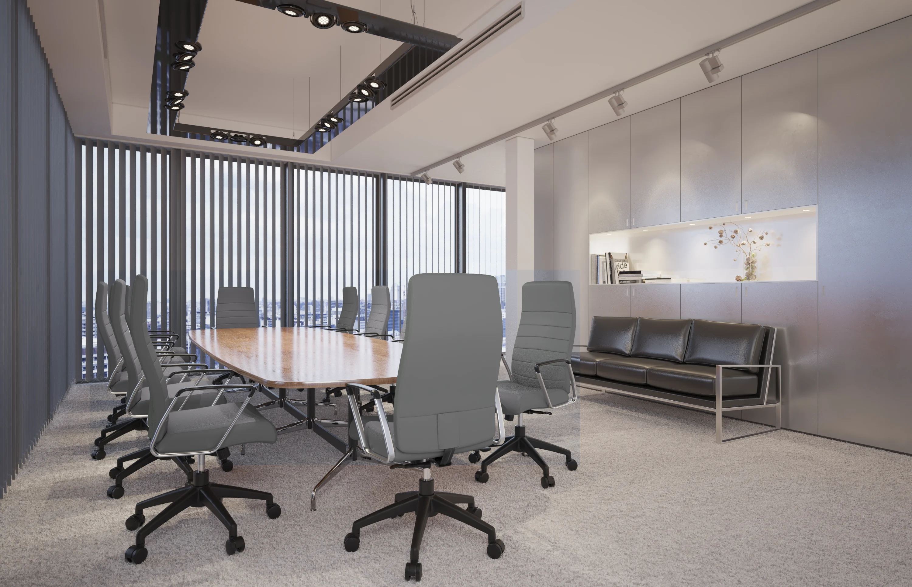 Hilton Modern High-Back Leather Office Chair