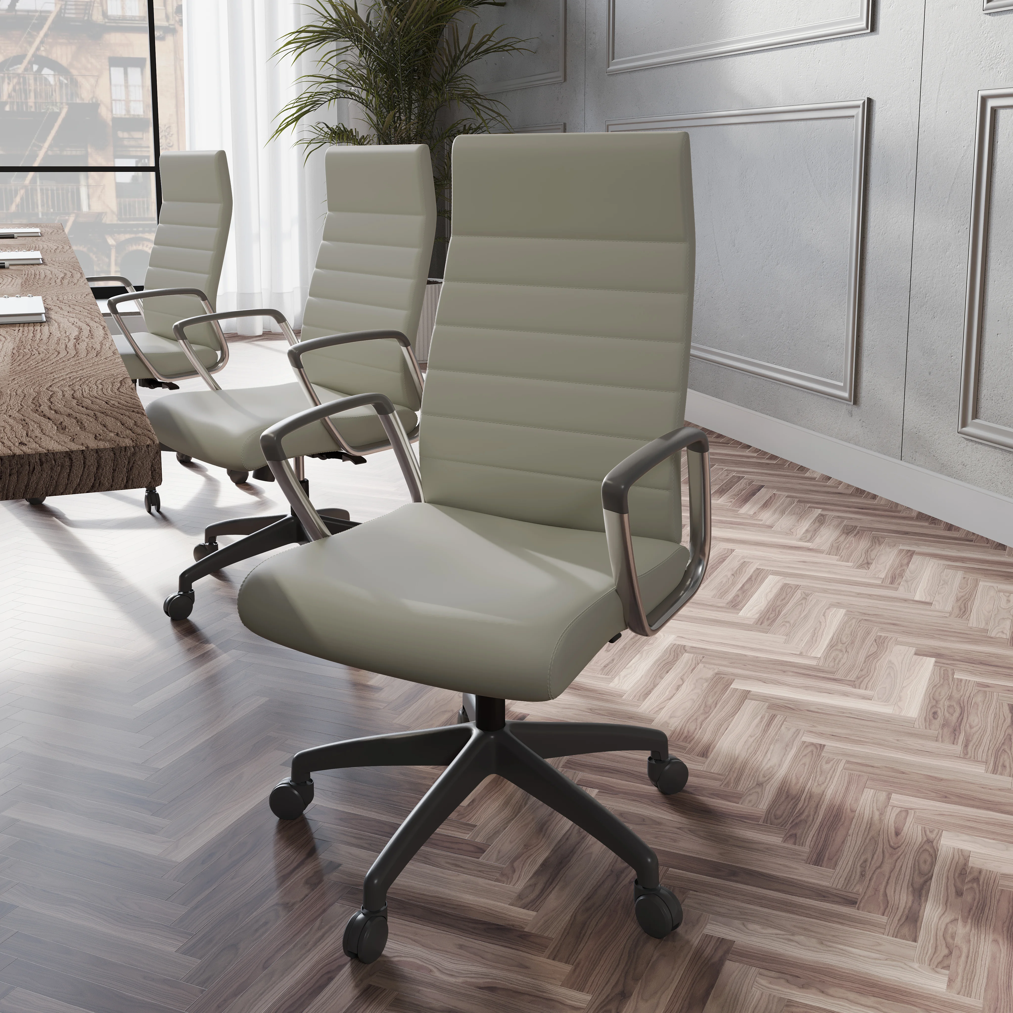 Hilton Modern High-Back Leather Office Chair