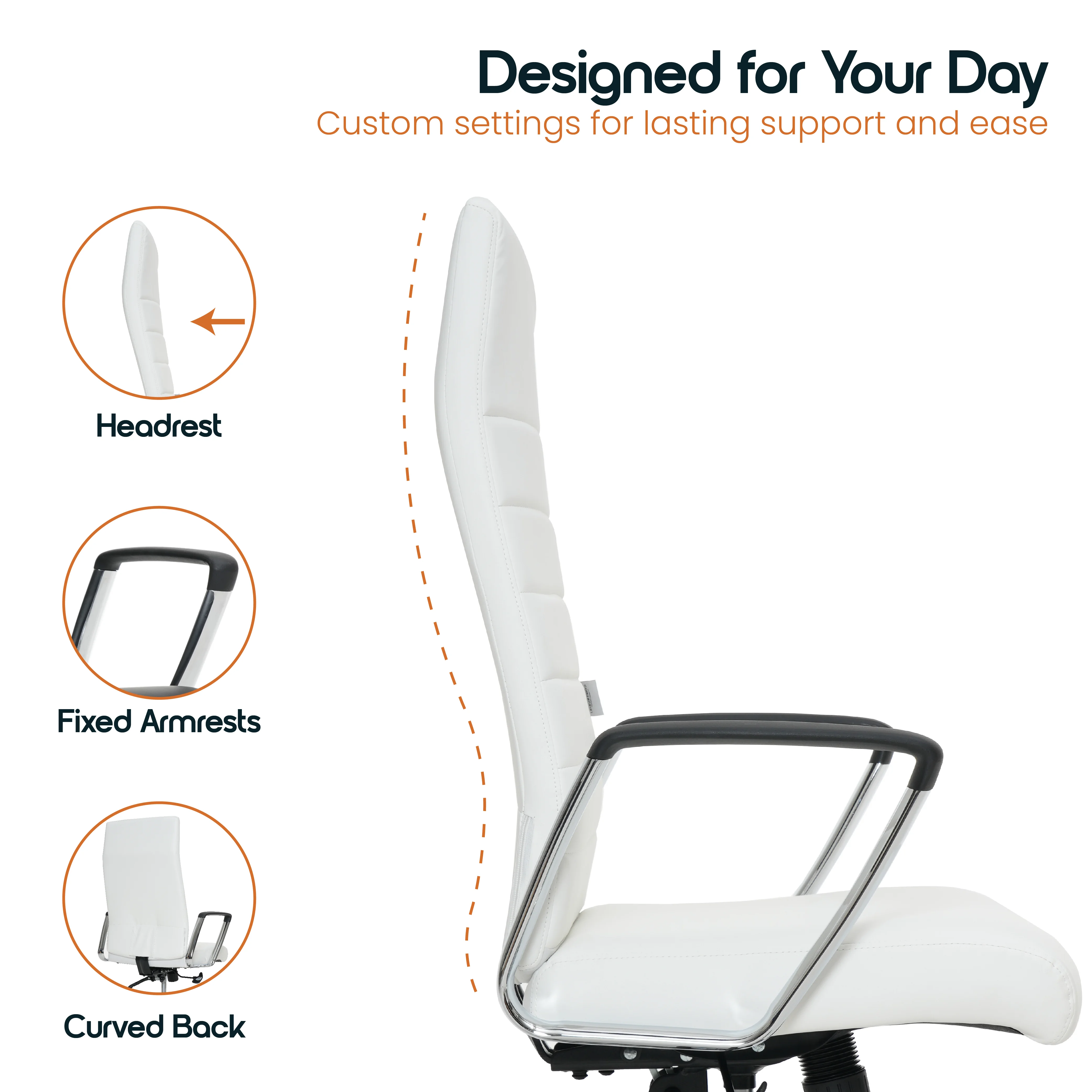 Hilton Modern High-Back Leather Office Chair