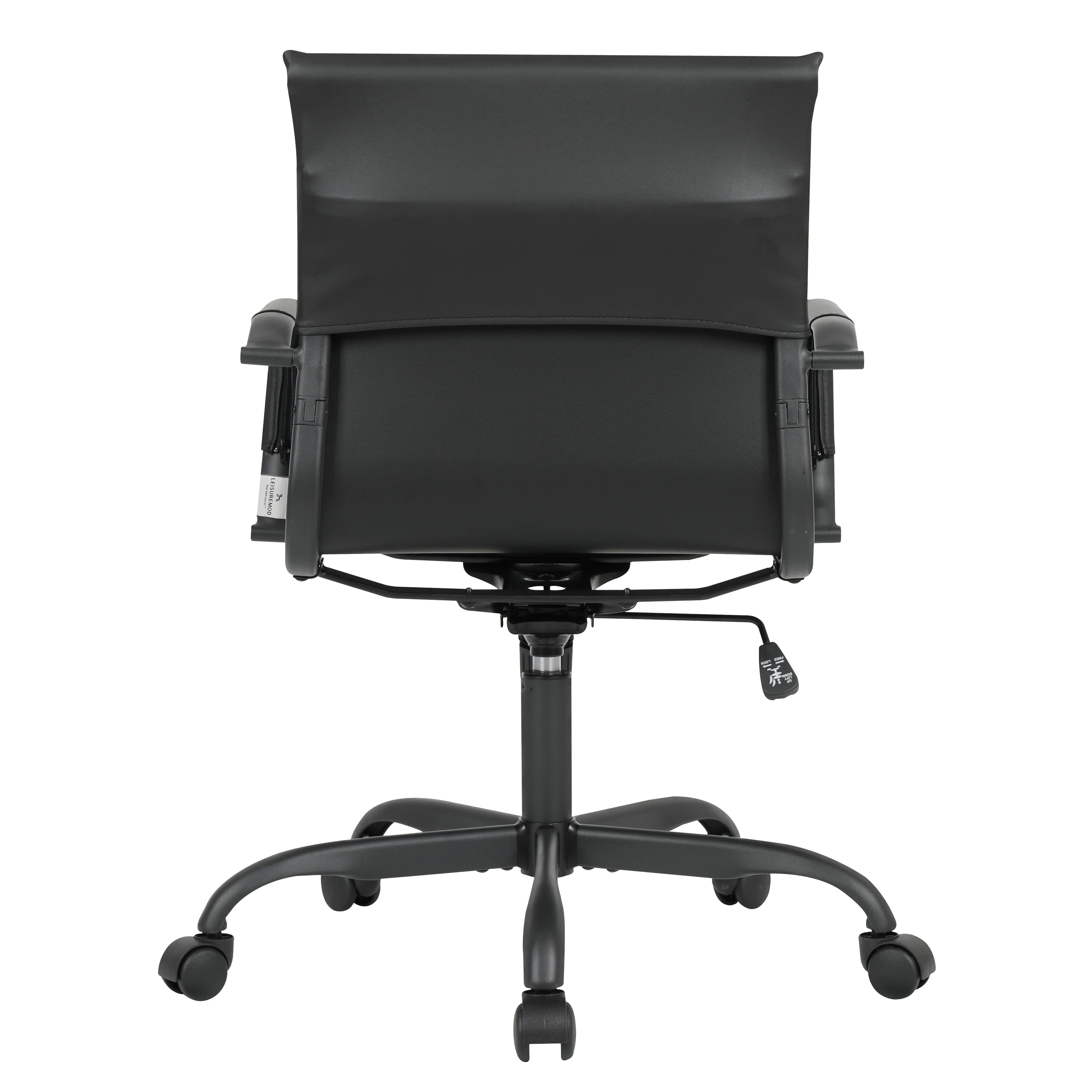 Harris Leather Home Office Chair With Black Frame in Black