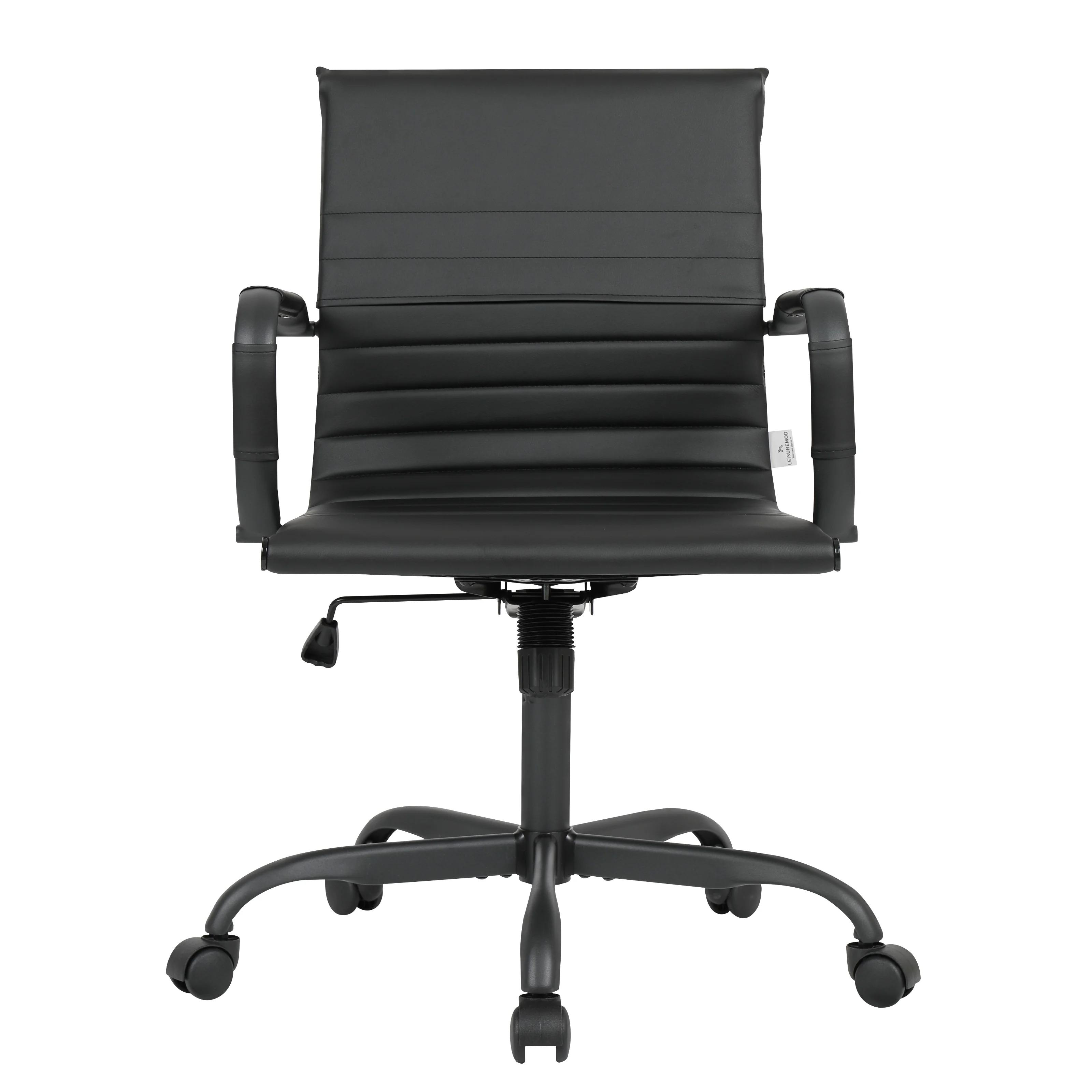 Harris Leather Home Office Chair With Black Frame in Black