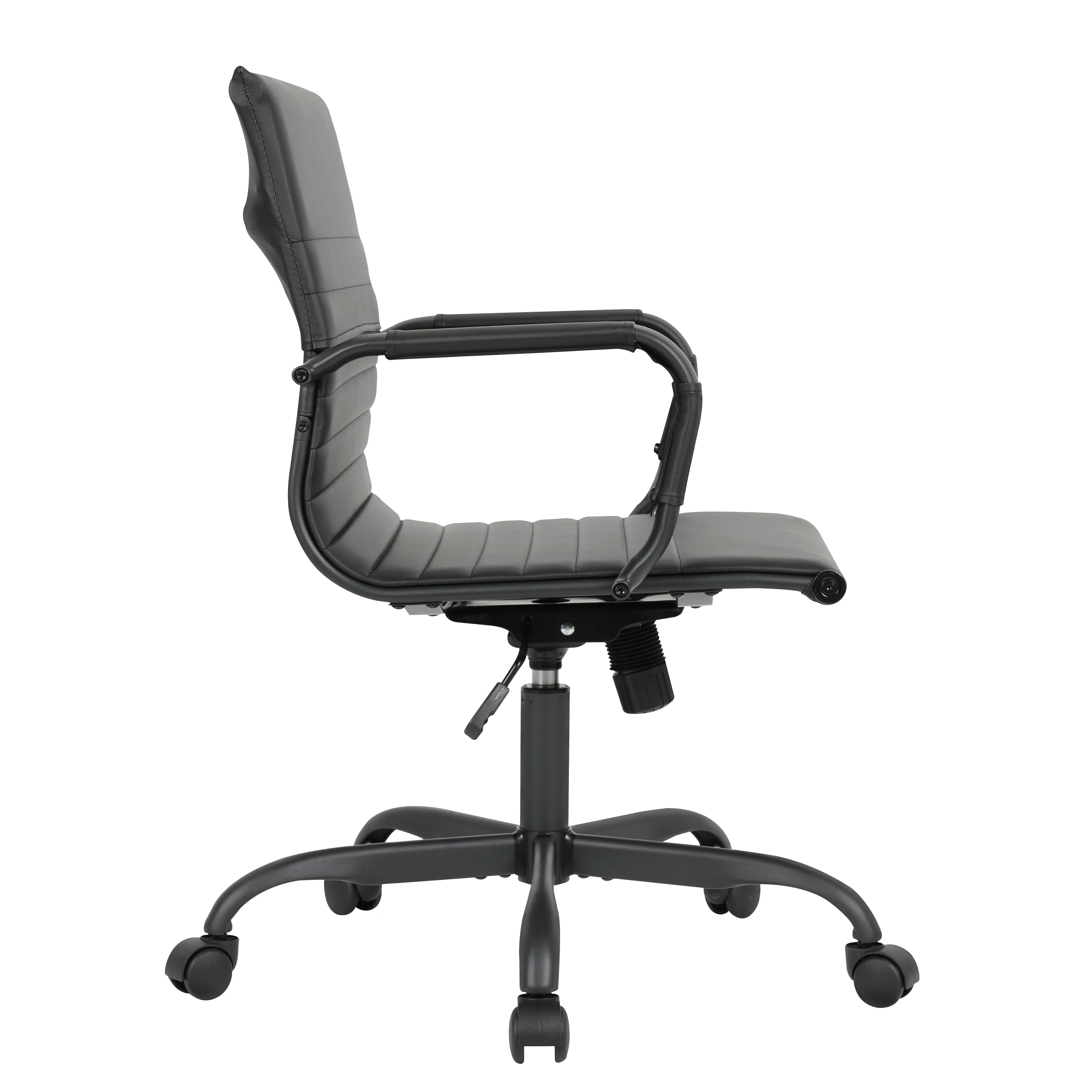Harris Leather Home Office Chair With Black Frame in Black