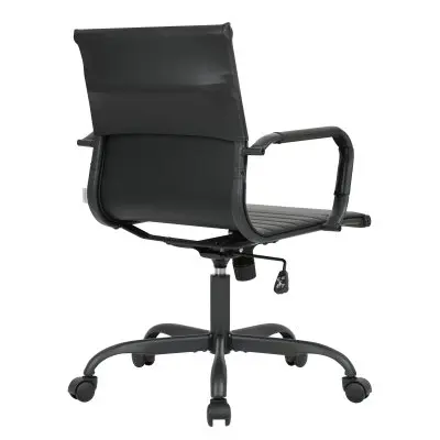 Harris Leather Home Office Chair With Black Frame in Black