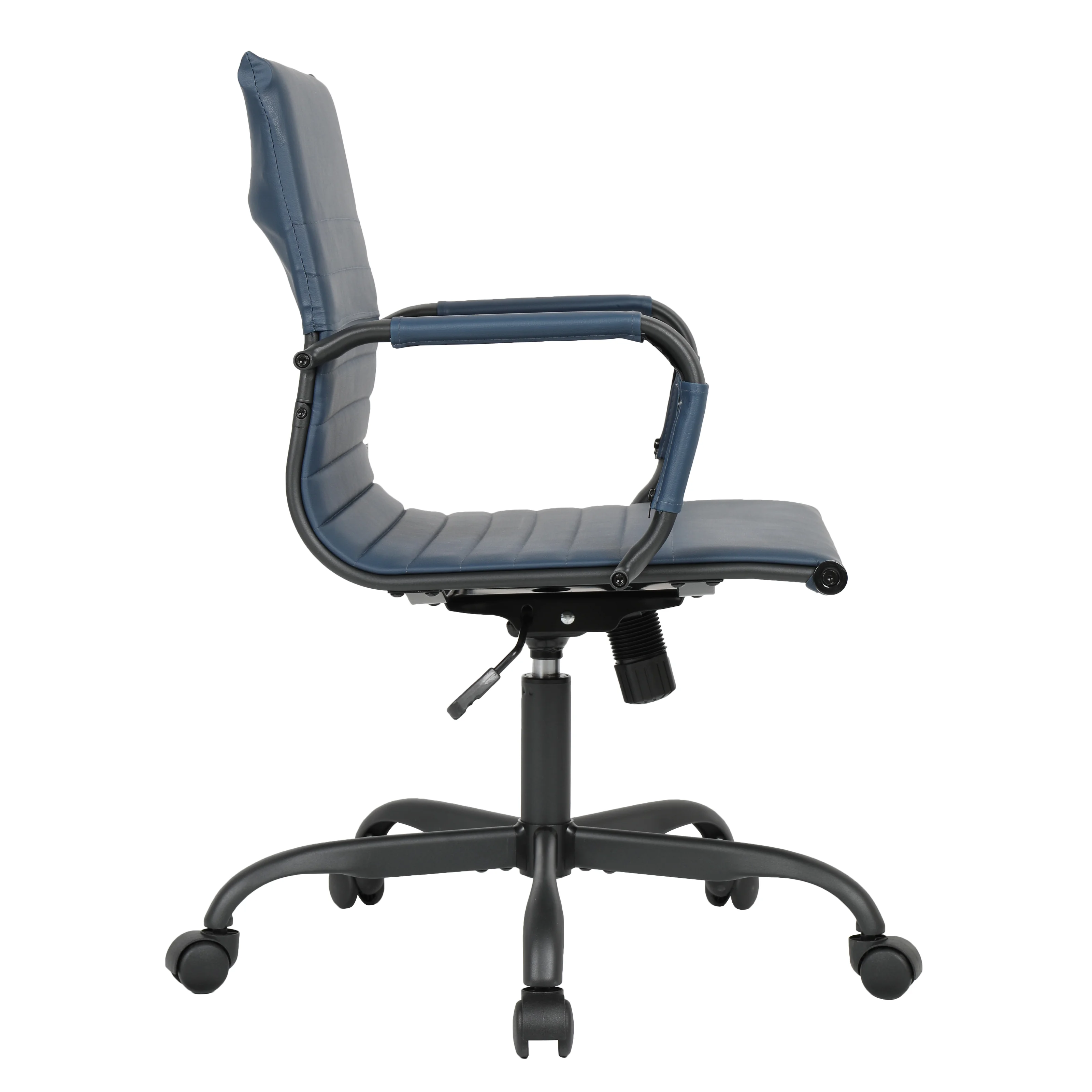 Harris Leather Office Chair in Blue With Black Frame