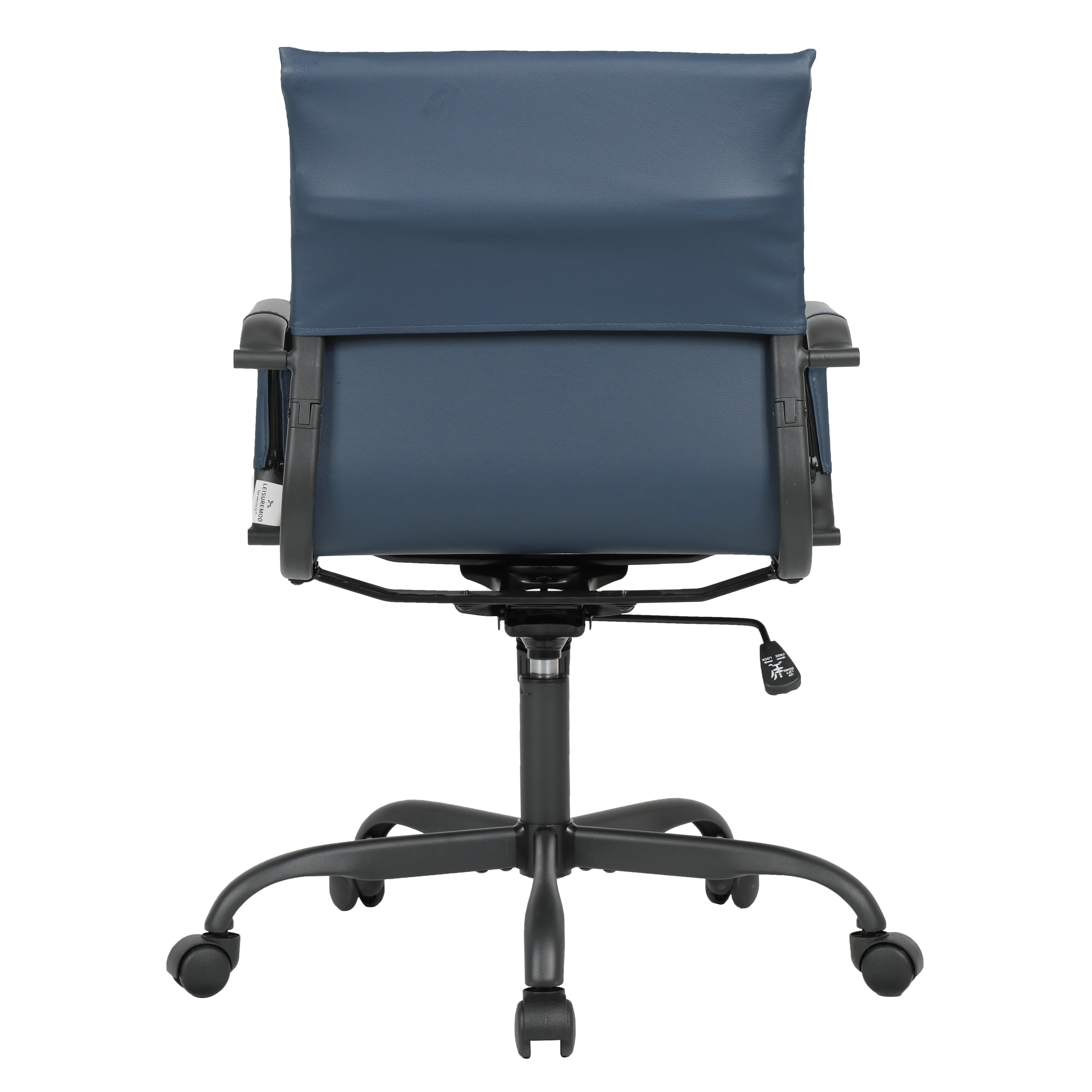 Harris Leather Office Chair in Blue With Black Frame