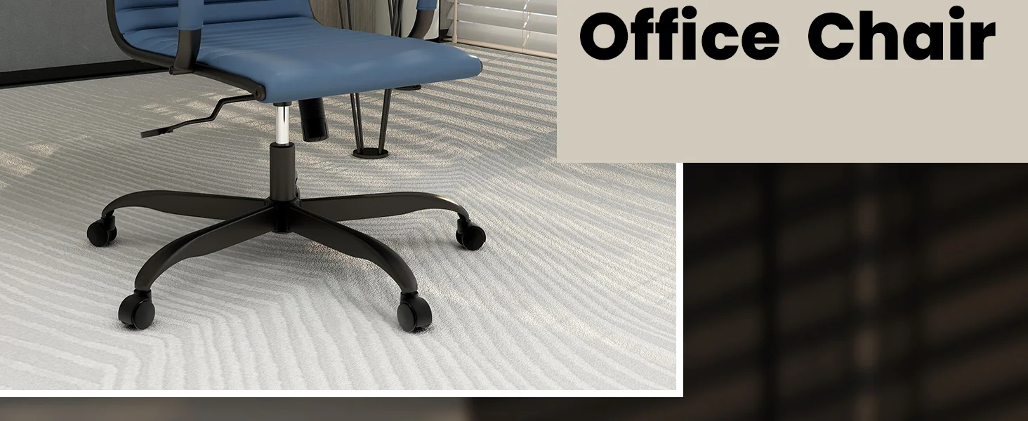 Harris Leather Office Chair in Blue With Black Frame