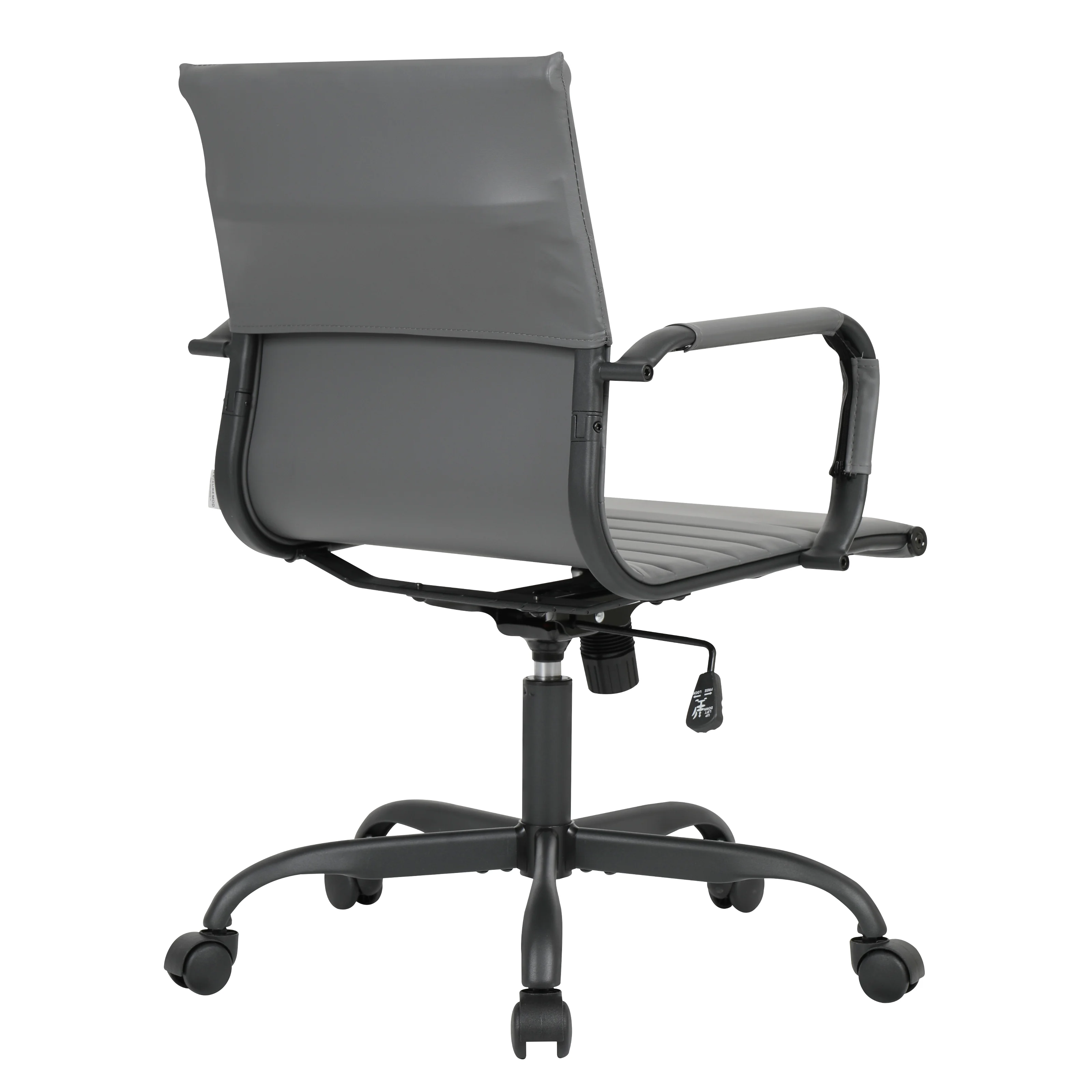 Harris Leather Home Office Chair in Grey With Black Frame