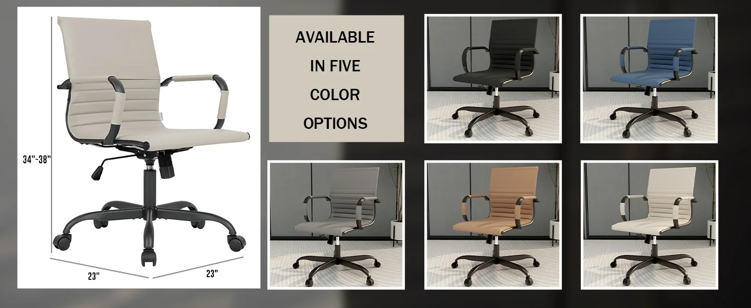 Harris Leather Home Office Chair in Tan With Black Frame