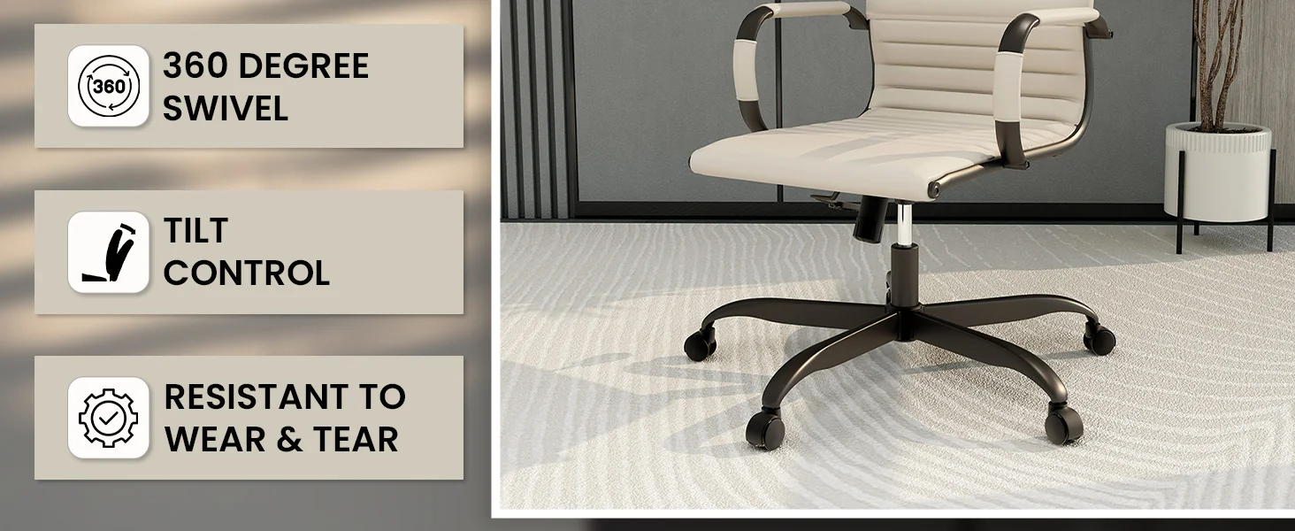 Harris Leather Home Office Chair in Tan With Black Frame