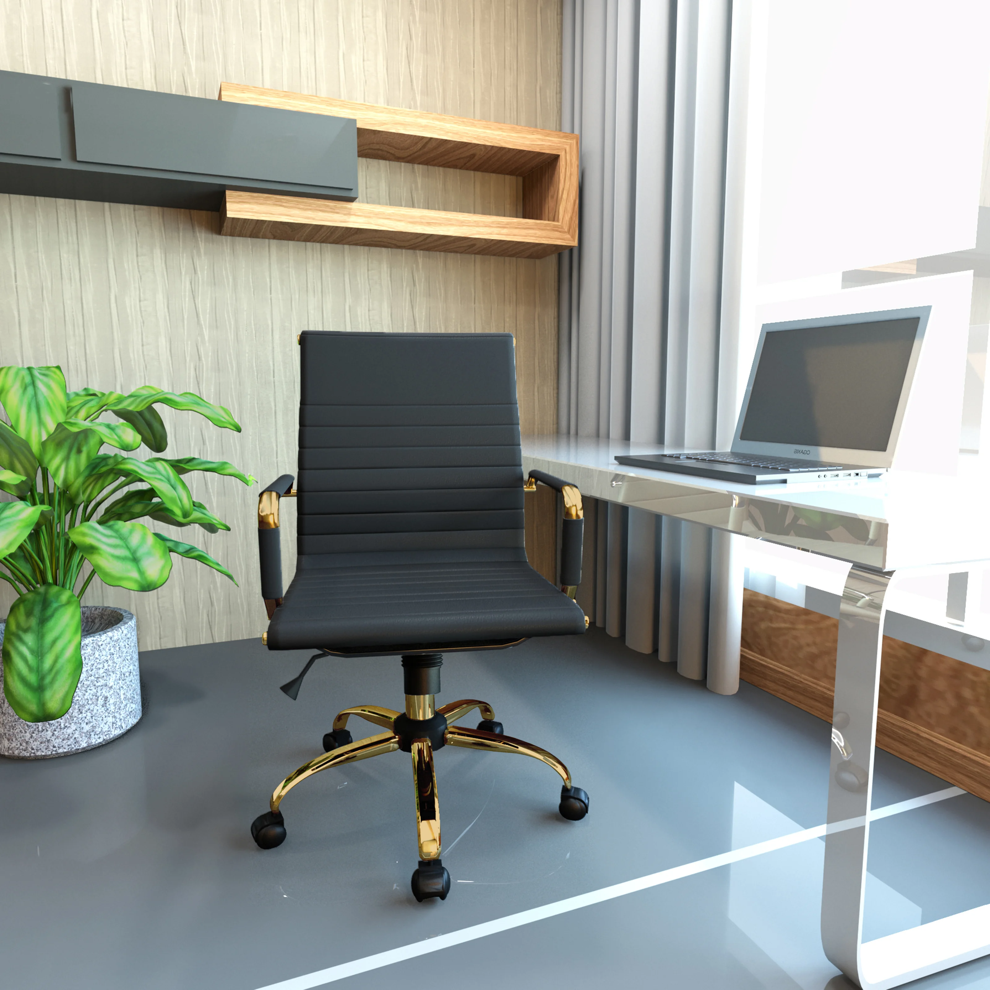 Harris Office Chair With Gold Frame