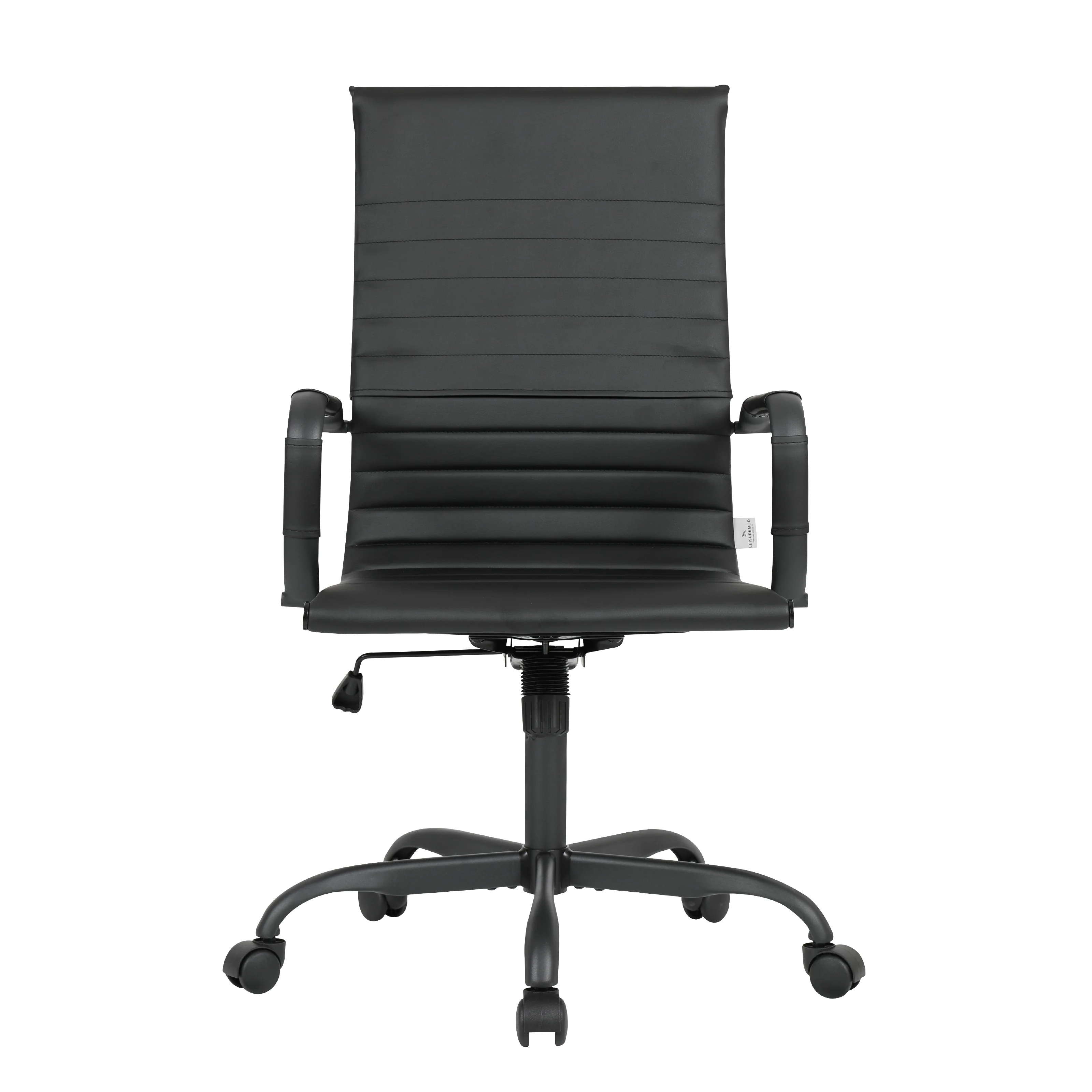 Harris Leather Home High-Back Office Chair in Black
