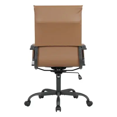 Harris Leather Home High-Back Office Chair in Light Brown With Black Frame