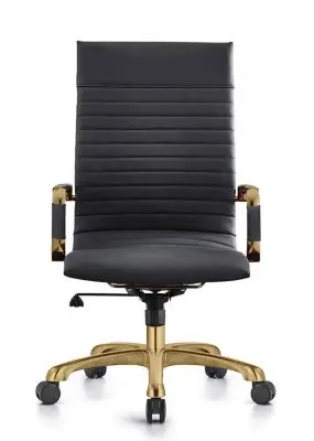Harris High-Back Faux Leather Office Chair With Gold Frame