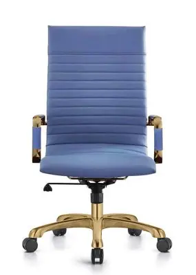 Harris High-Back Leatherette Office Chair With Gold Frame