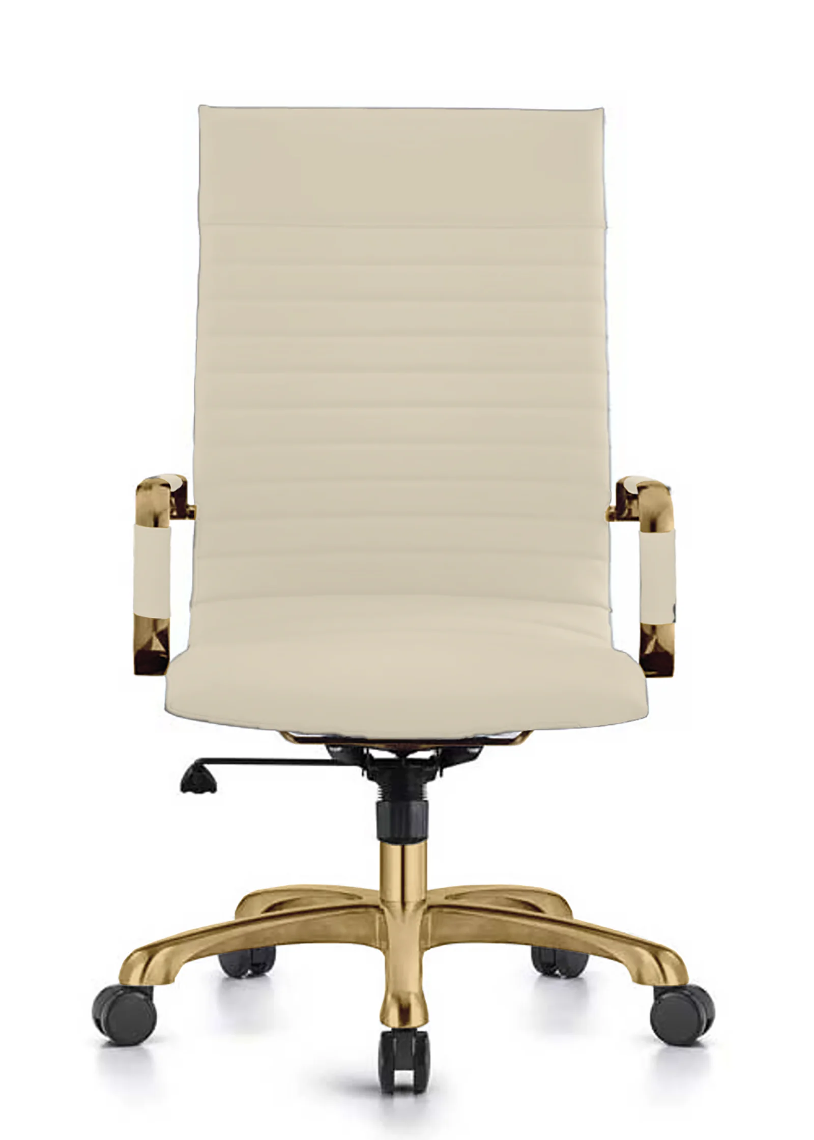 Harris High-Back Leatherette Office Chair With Gold Frame