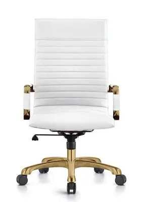 Harris High-Back Leatherette Office Chair With Gold Frame