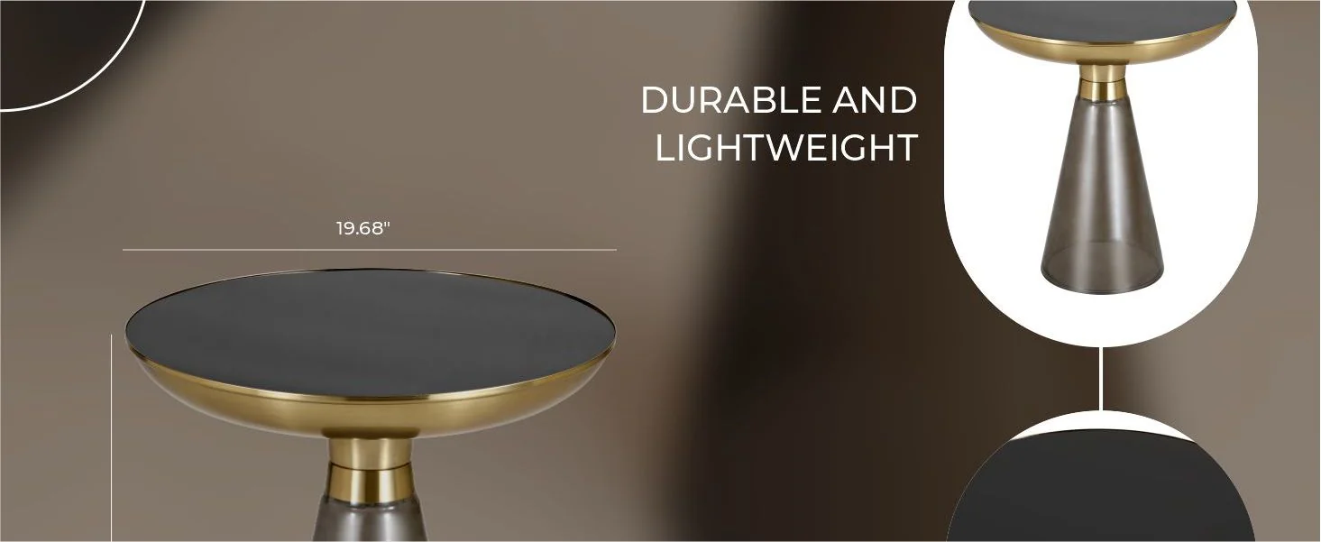 Hyalus Collection Glass Side table in Smoke