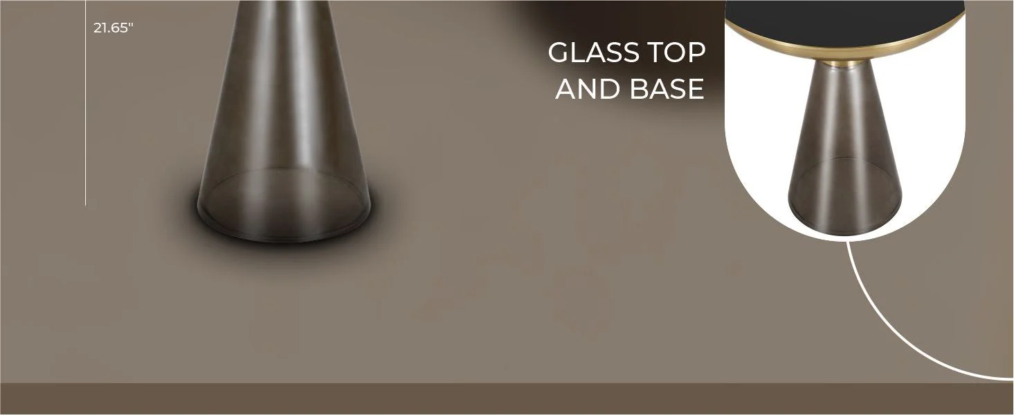 Hyalus Collection Glass Side table in Smoke