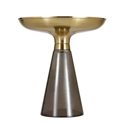 Hyalus Collection Glass Side table in Smoke